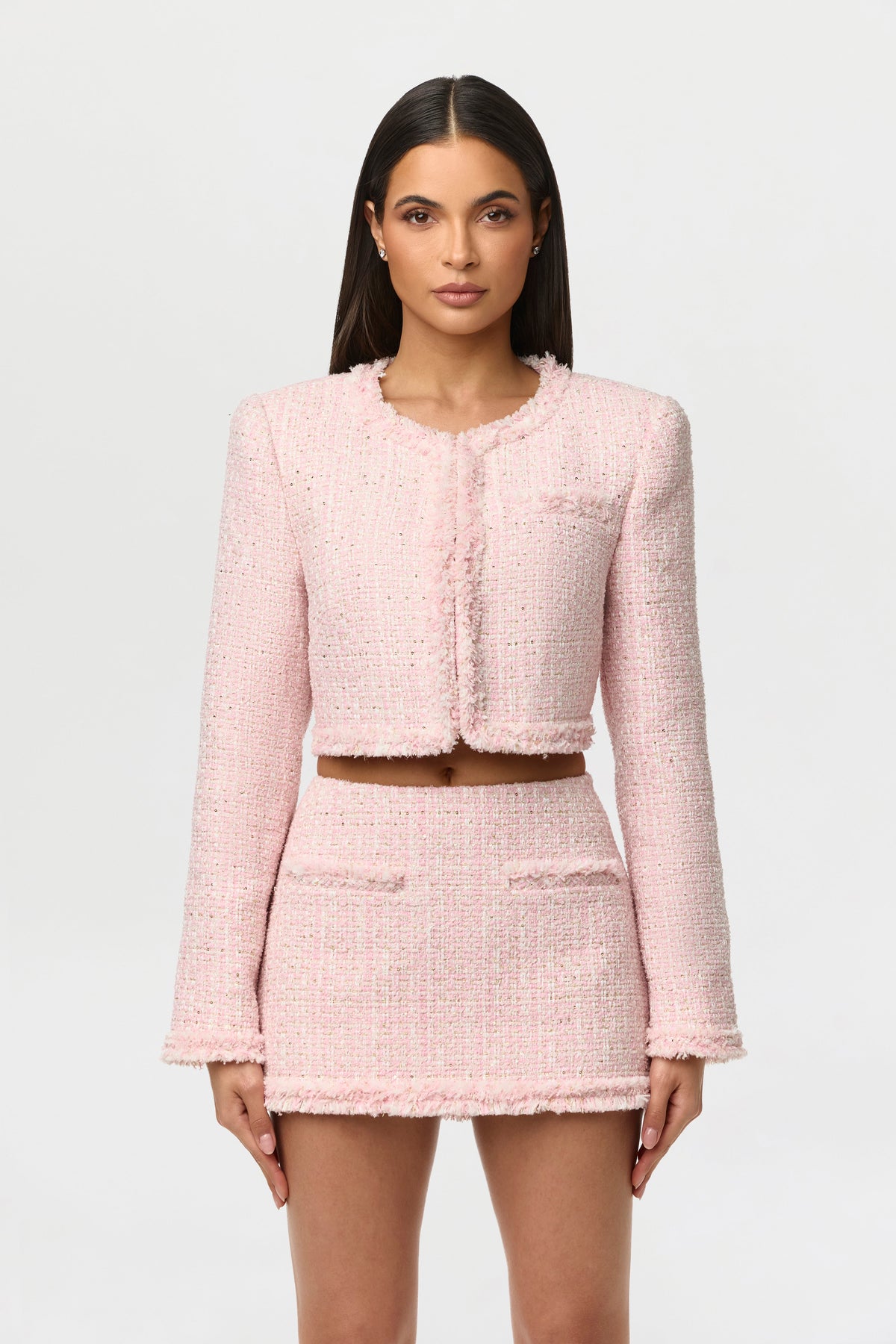 Tweed Sequin Mini Skirt
