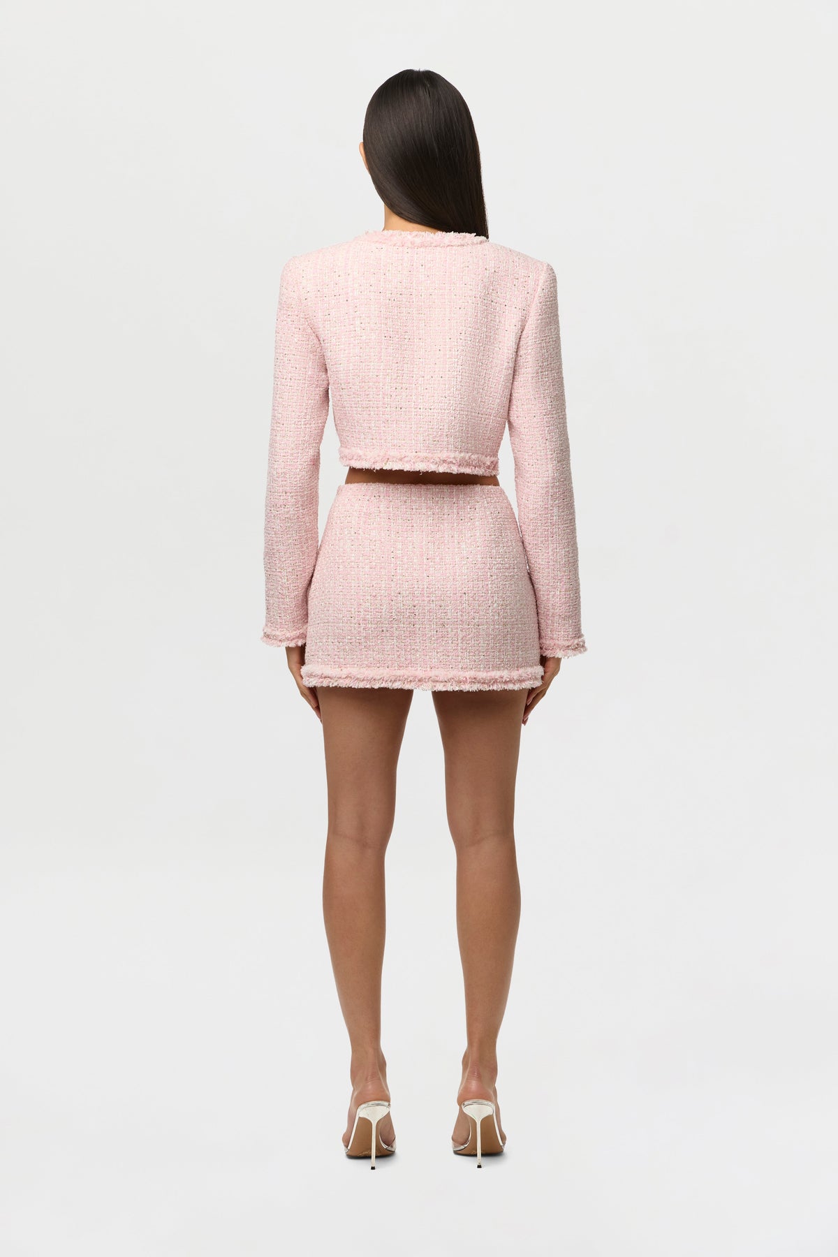 Tweed Sequin Cropped Blazer