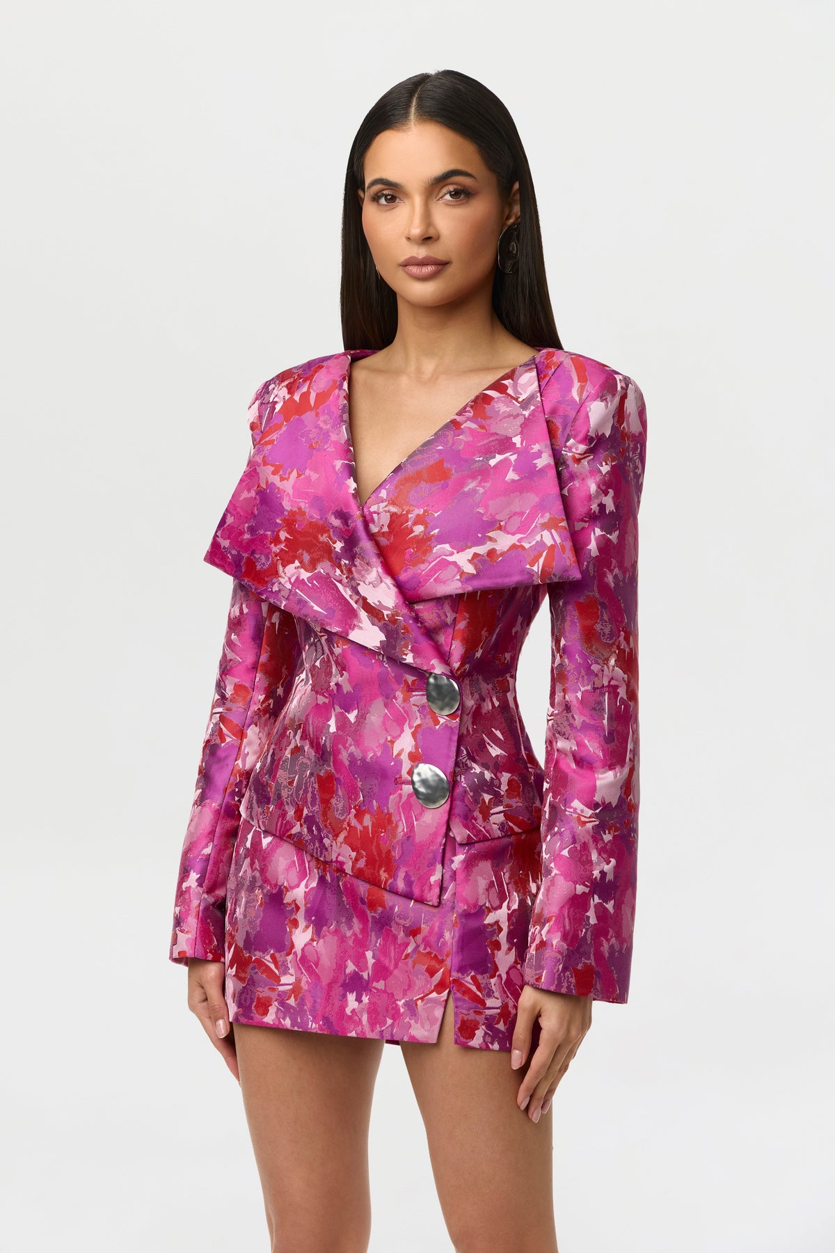 Suiting Jacquard Crossbody Blazer