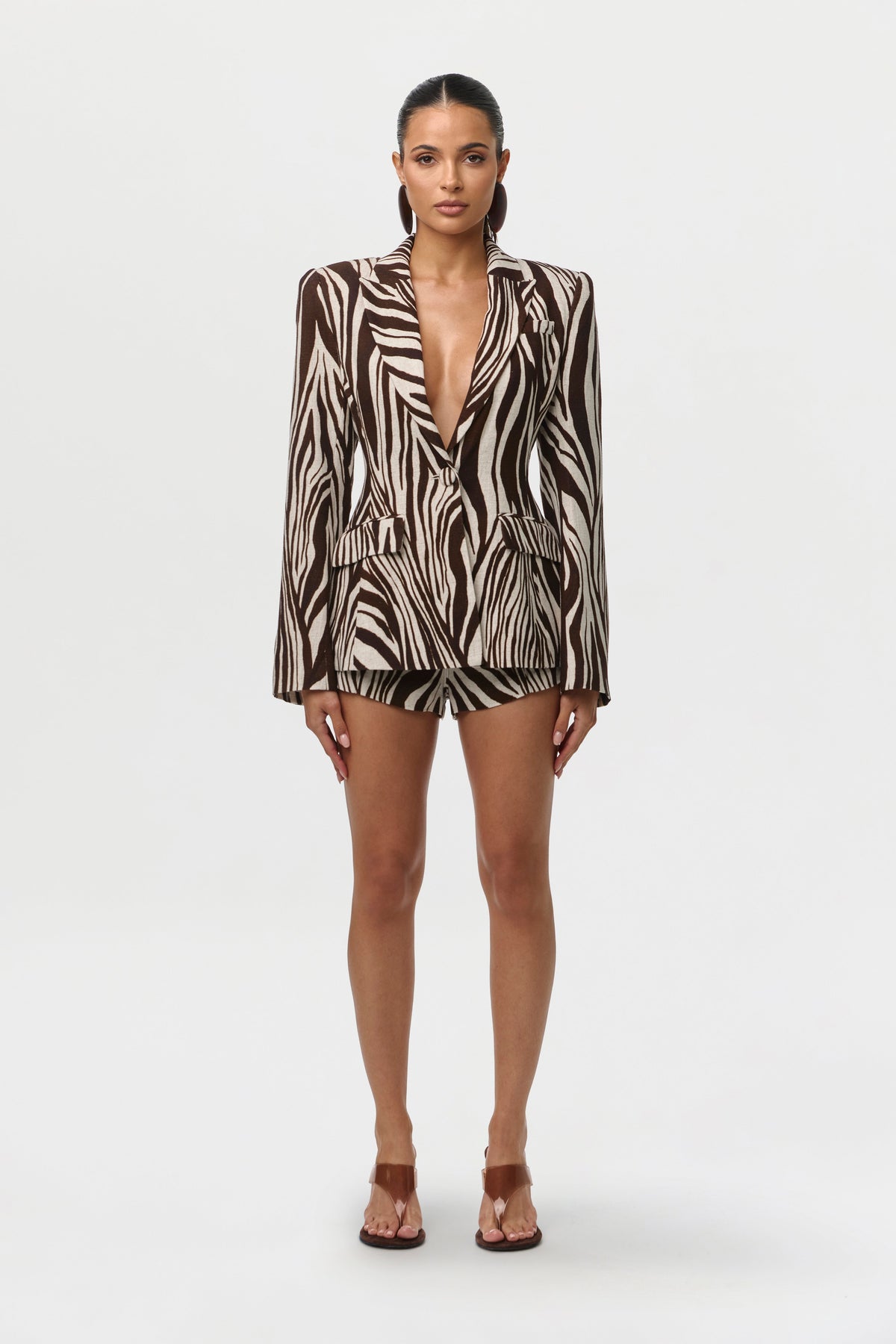 Wild Riviera Linen Print High Waist Shorts