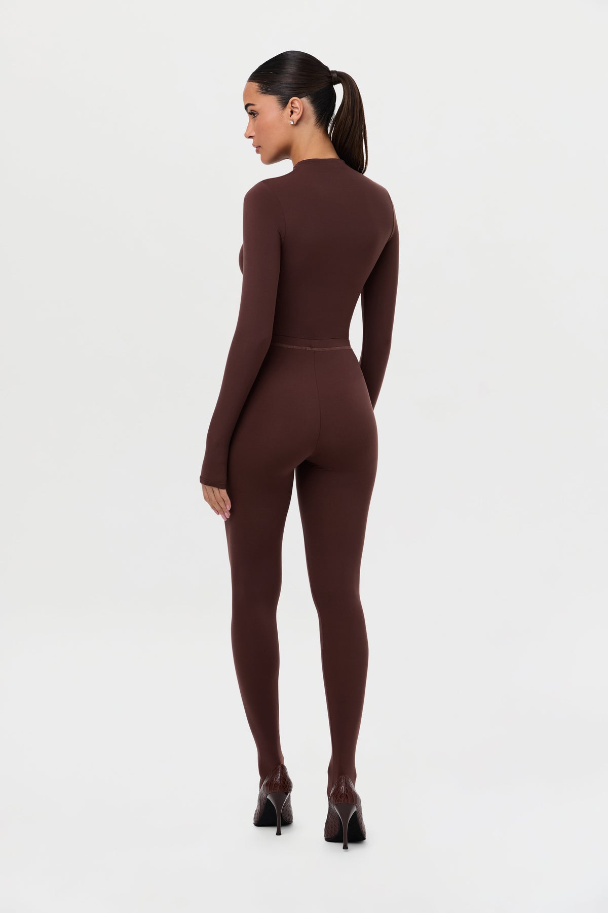 Chocolate Naked Mock Neck Top