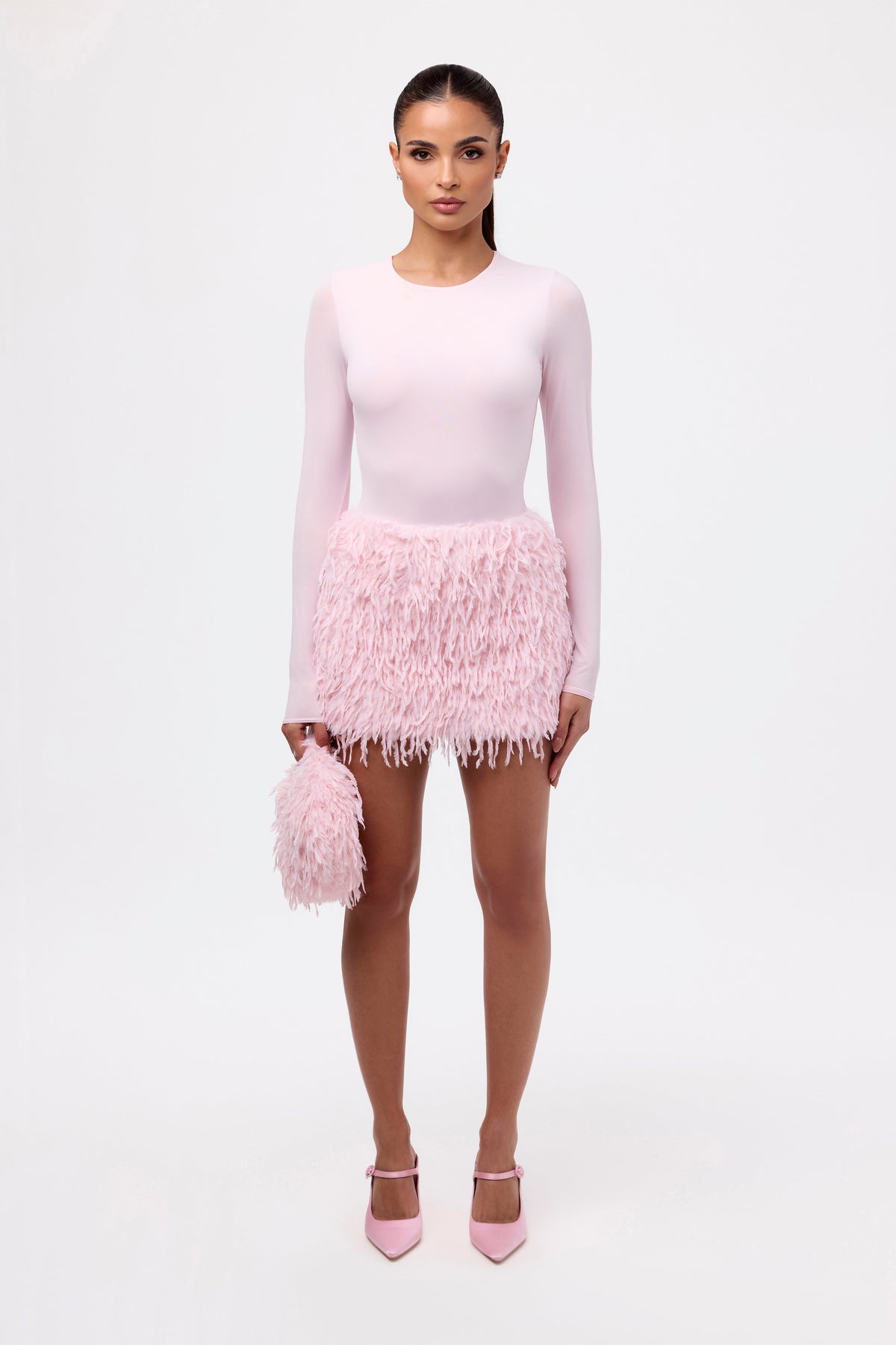 Baby Pink Faux Mini Handbag