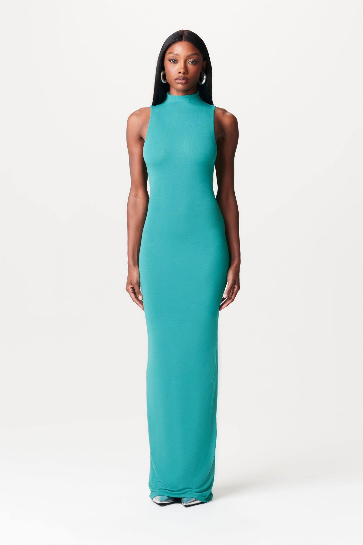 TURQUOISE Modal Sleeveless Maxi Dress
