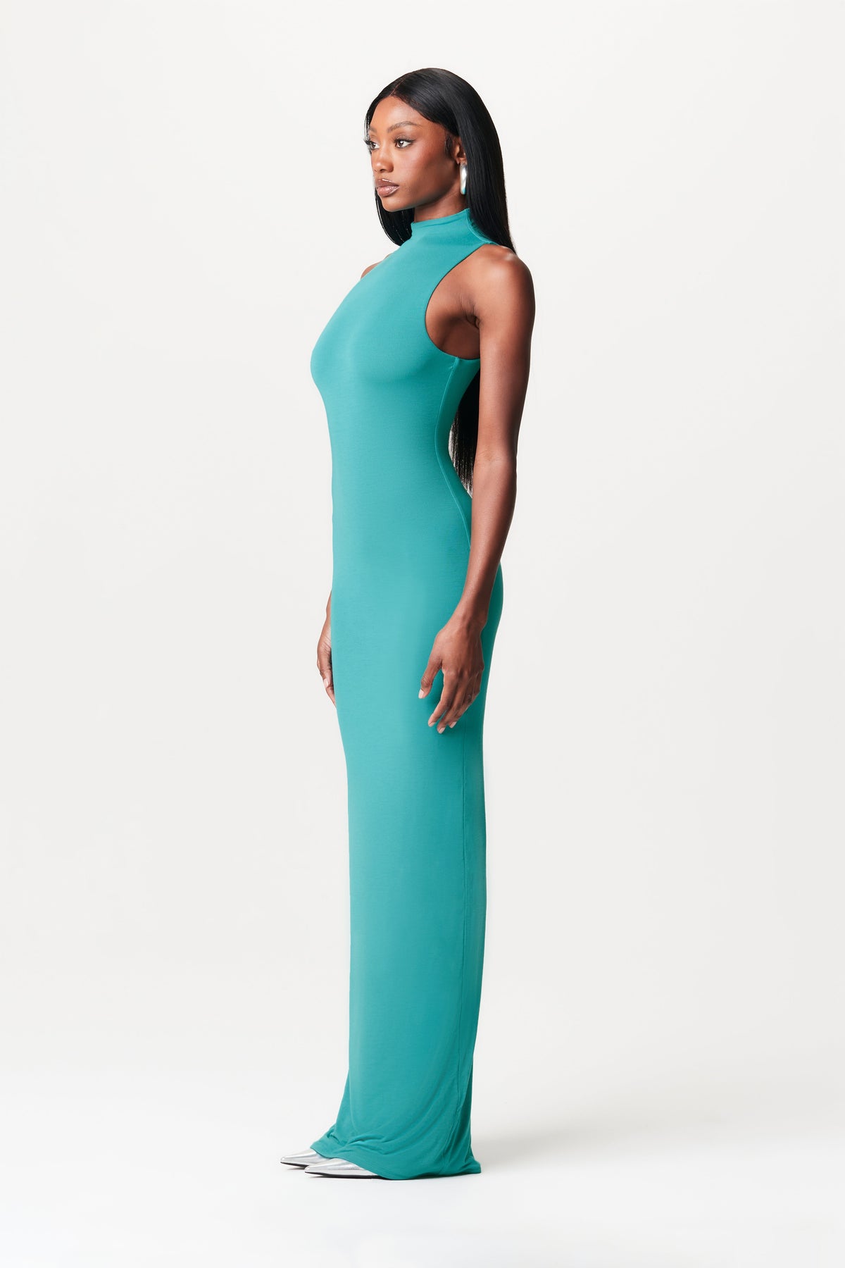 TURQUOISE Modal Sleeveless Maxi Dress
