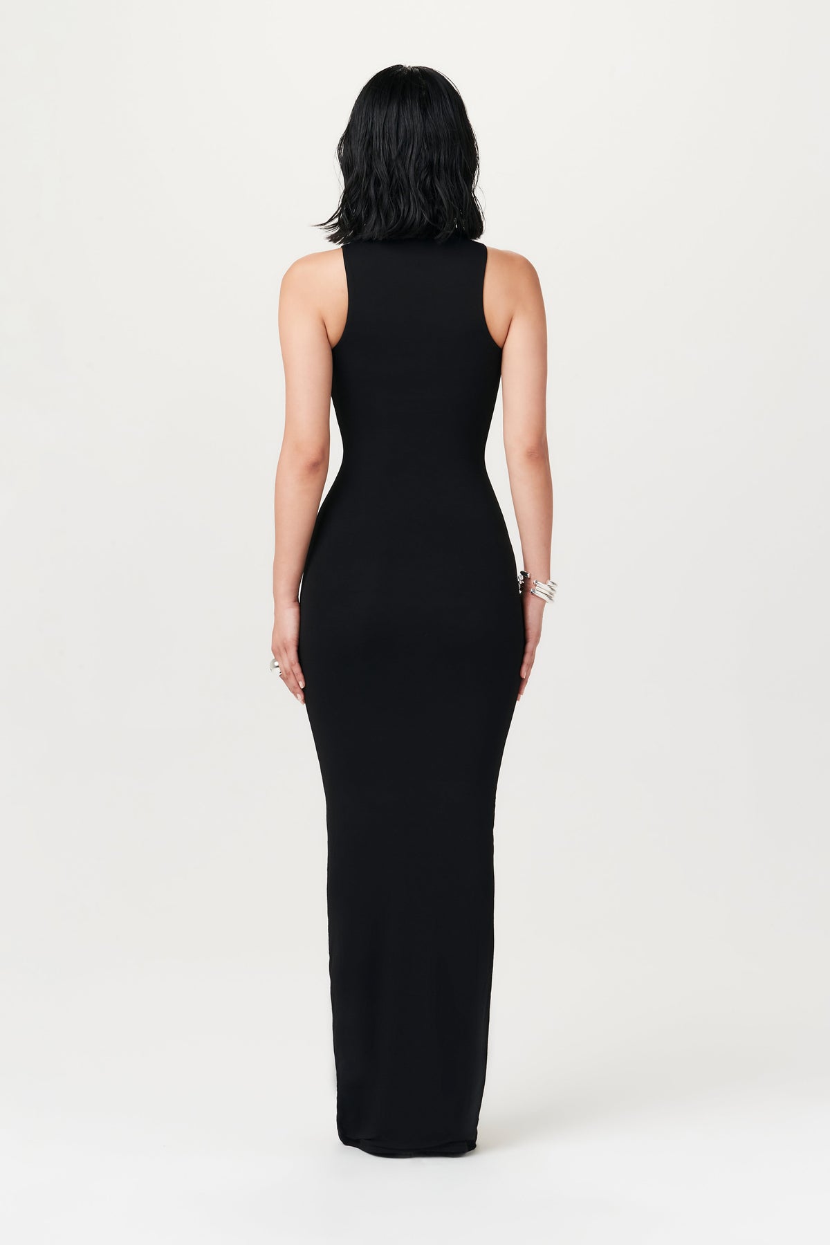 Black Smooth Sleeveless Maxi Dress