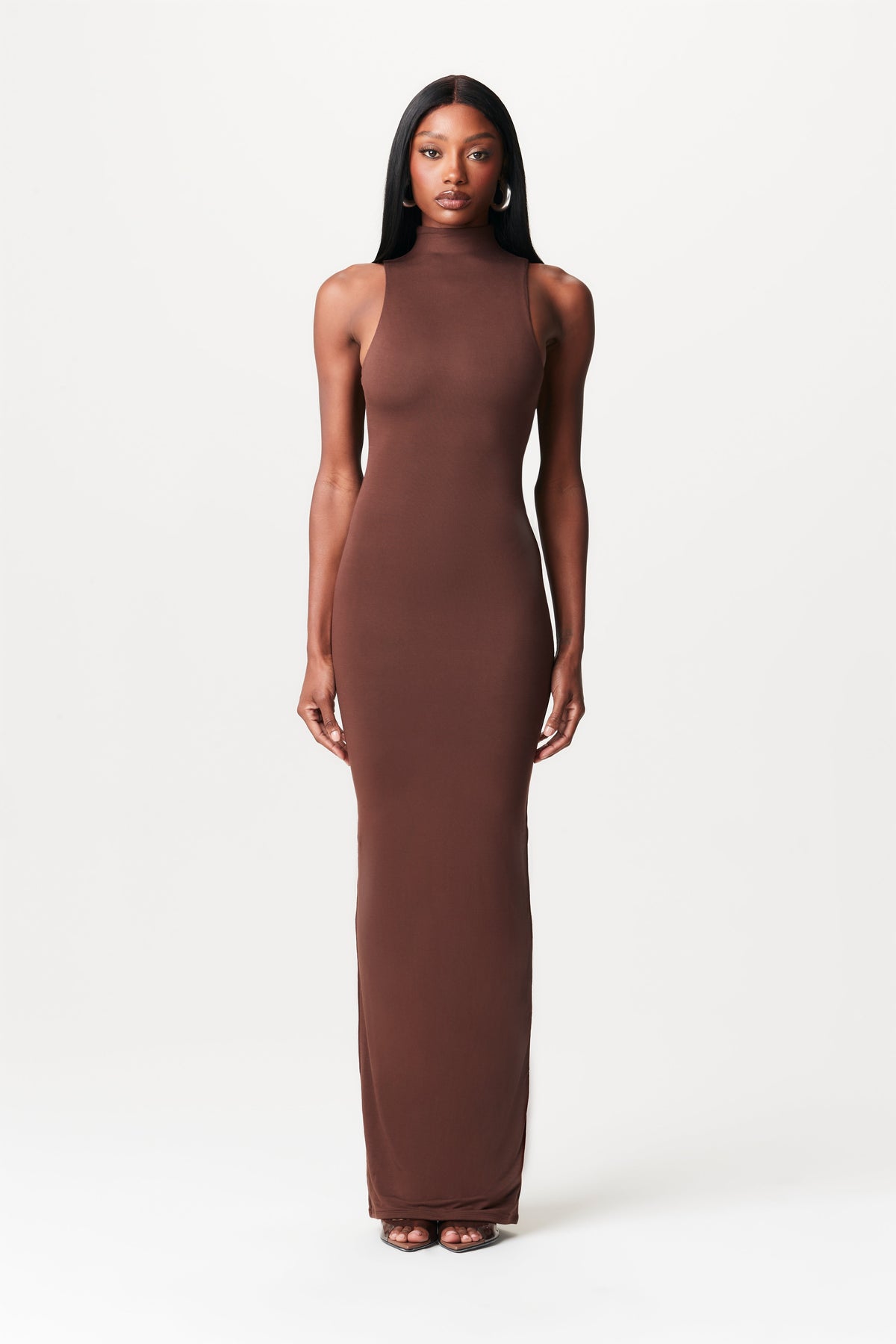 Chocolate Smooth Sleeveless Maxi Dress