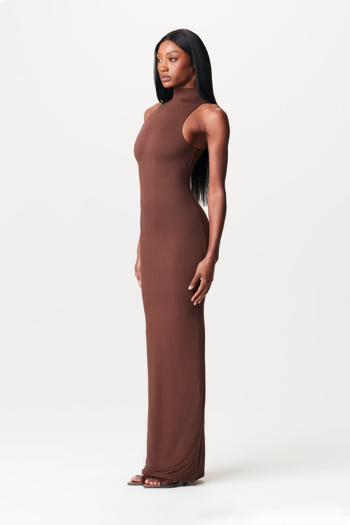 Chocolate Smooth Sleeveless Maxi Dress