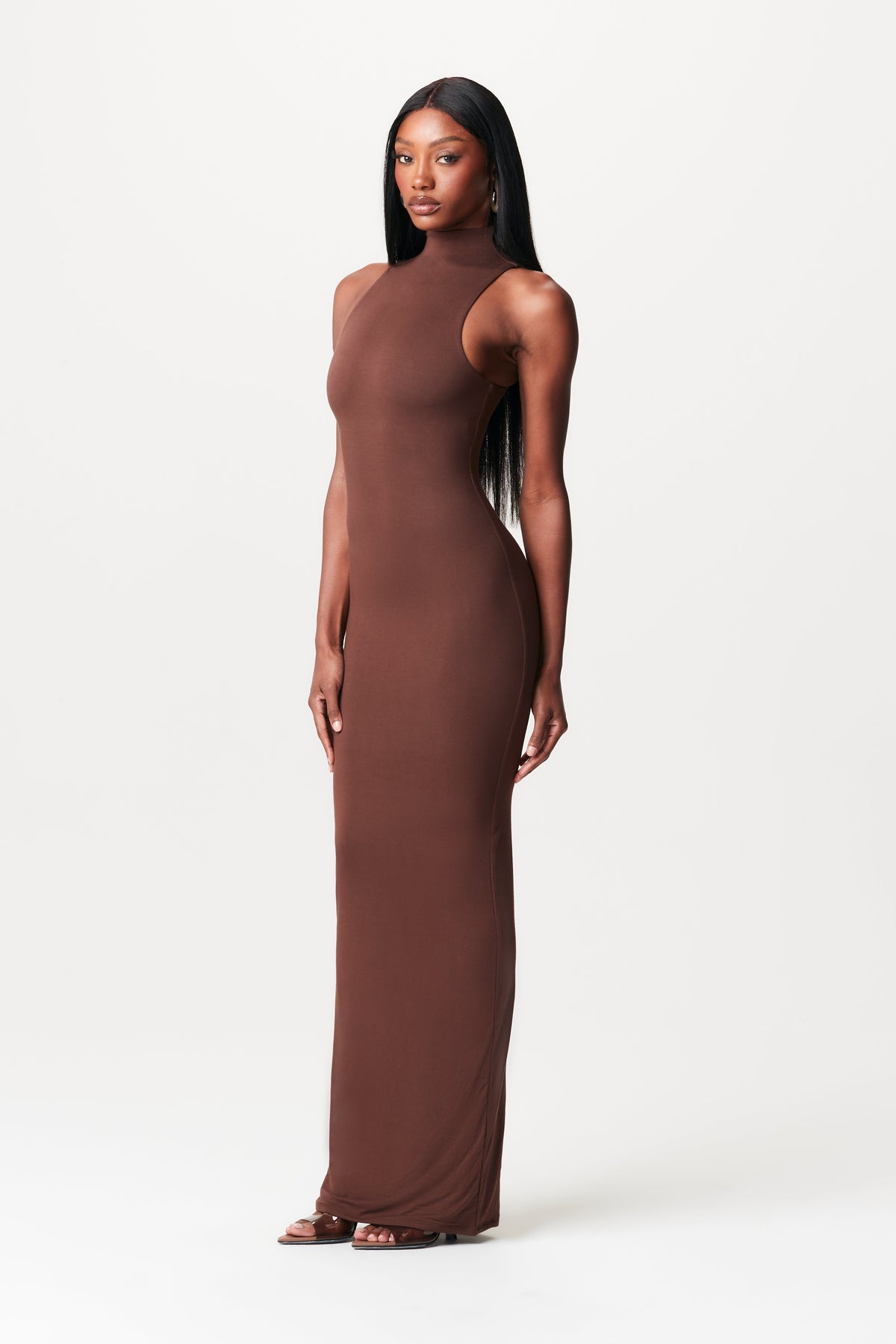 Chocolate Smooth Sleeveless Maxi Dress