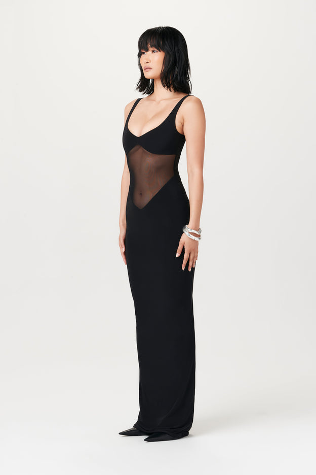 Hourglass Mesh Contrast Dress