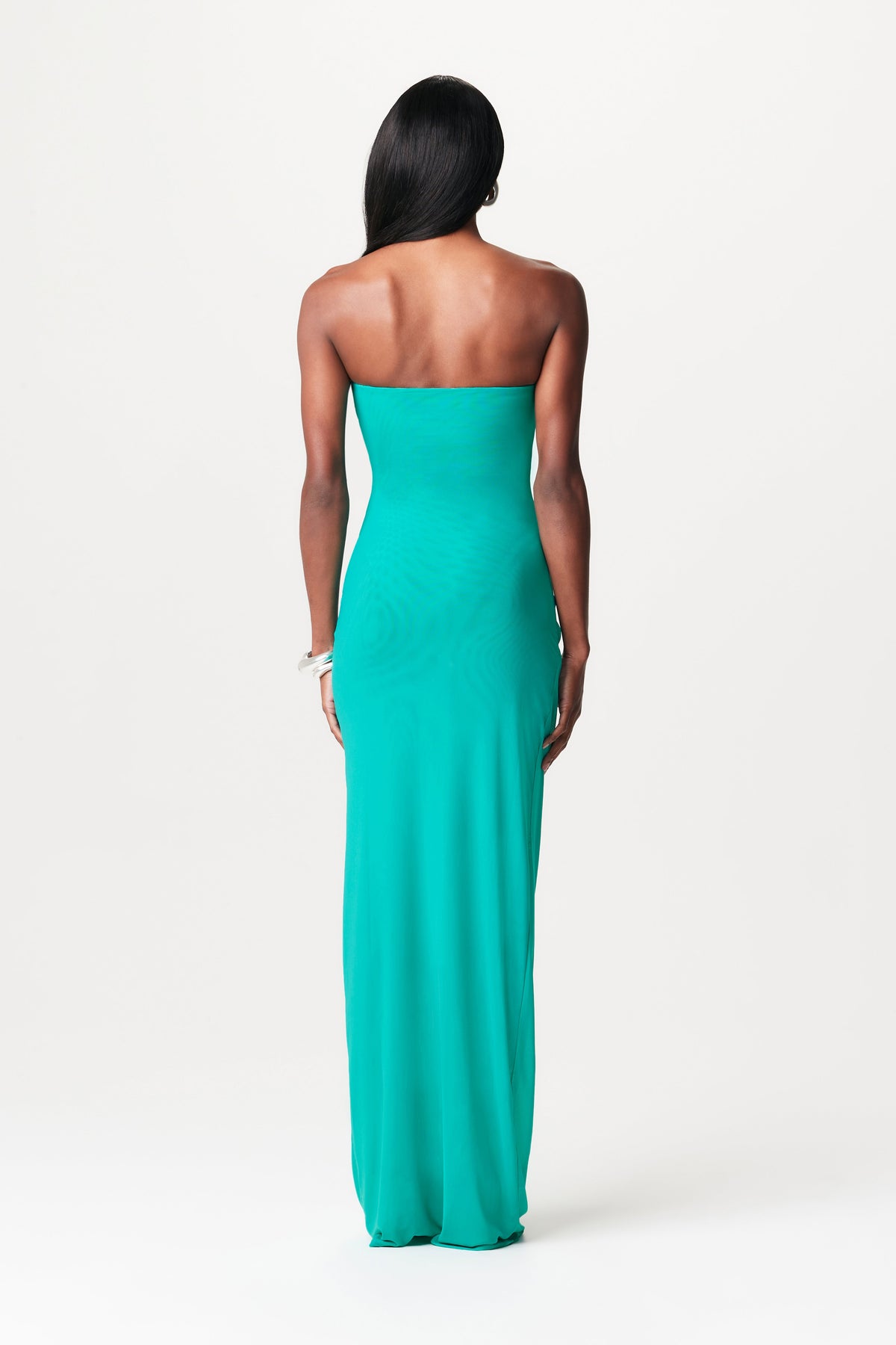 TURQUOISE Mesh Tube Maxi Dress