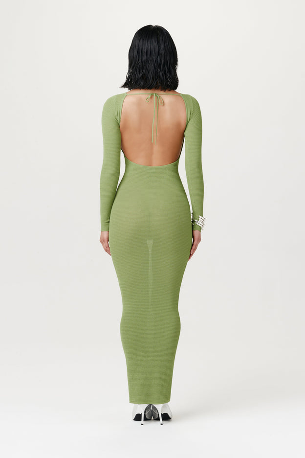 Knit Open Back Maxi Dress