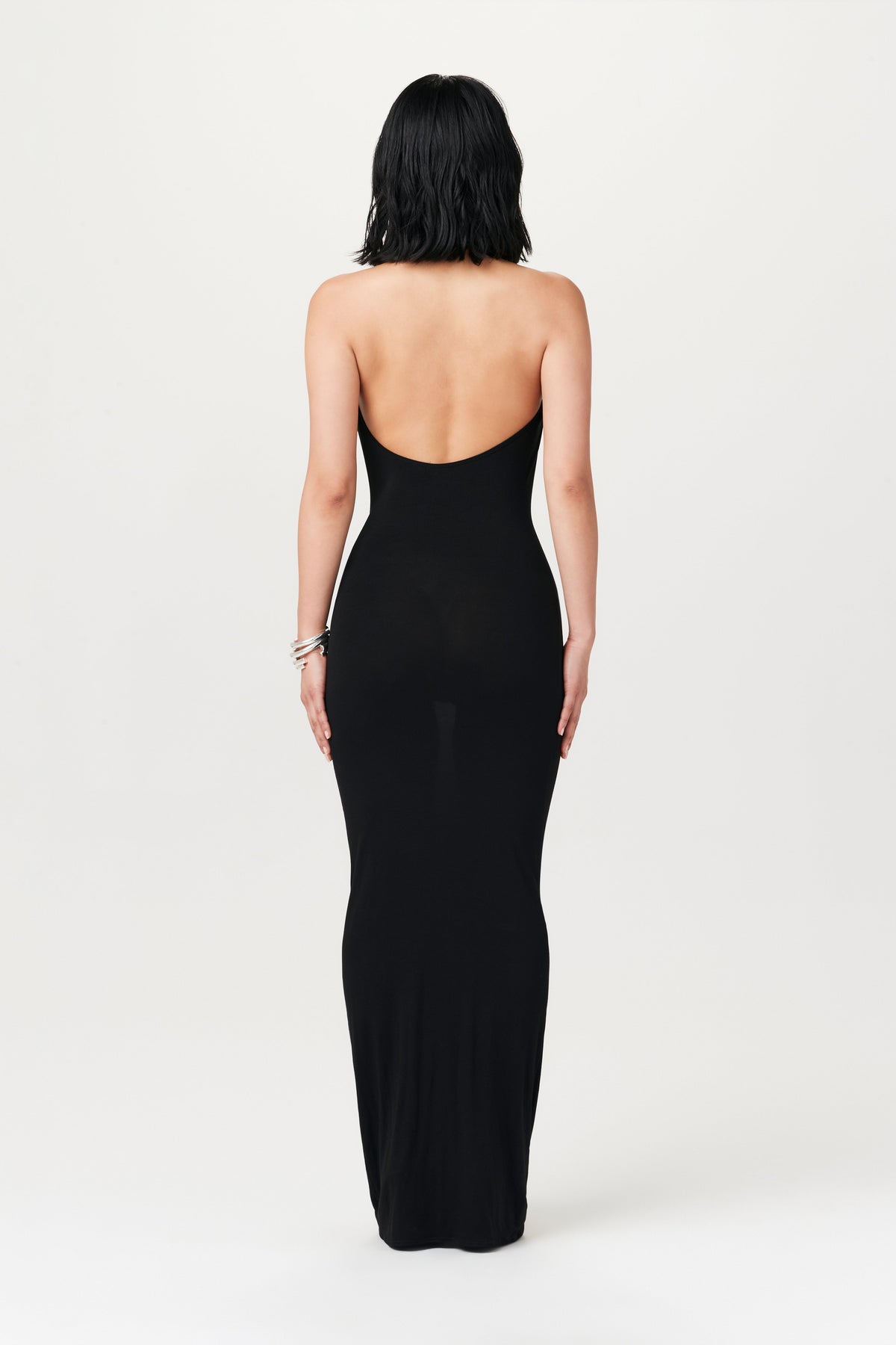 BLACK Modal Cowl Neck Maxi Dress