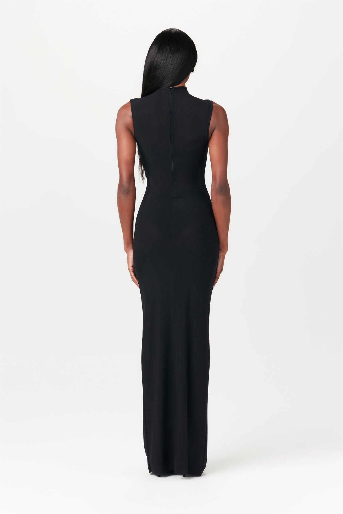 BLACK Mesh Sleeveless Maxi Dress