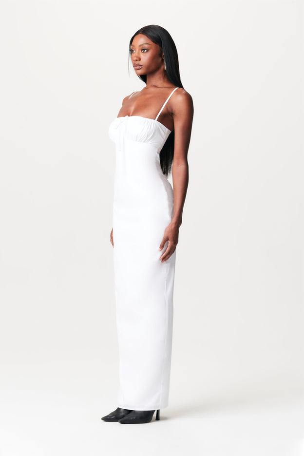 Shirting Lace Back Maxi Dress