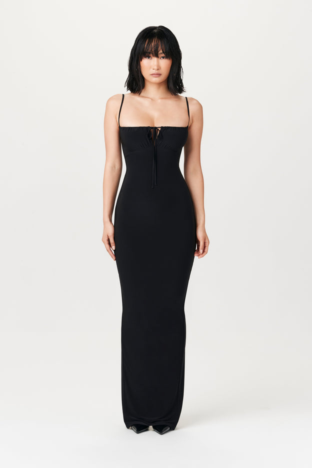 HOURGLASS FRONT TIE MAXI DRESS