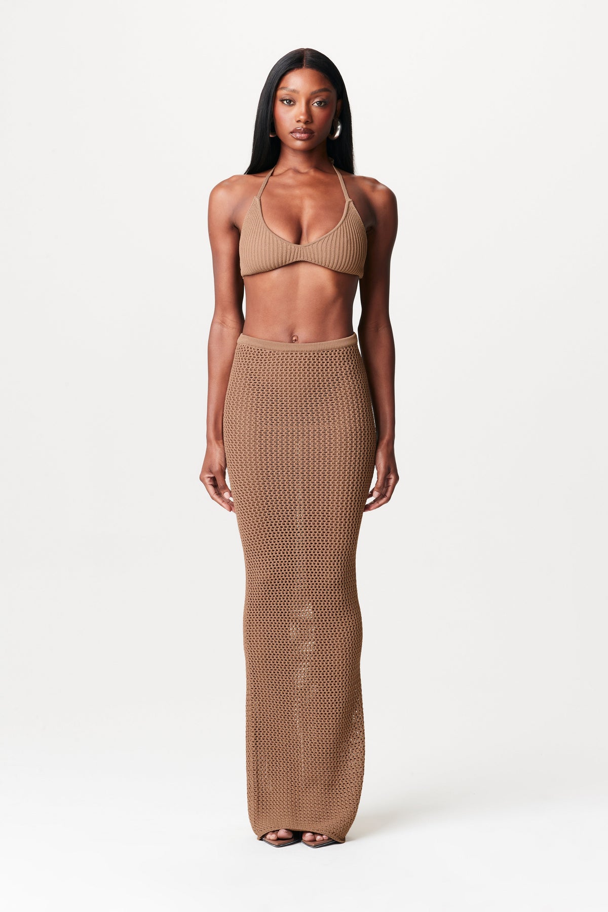 TAUPE Knit Maxi Skirt