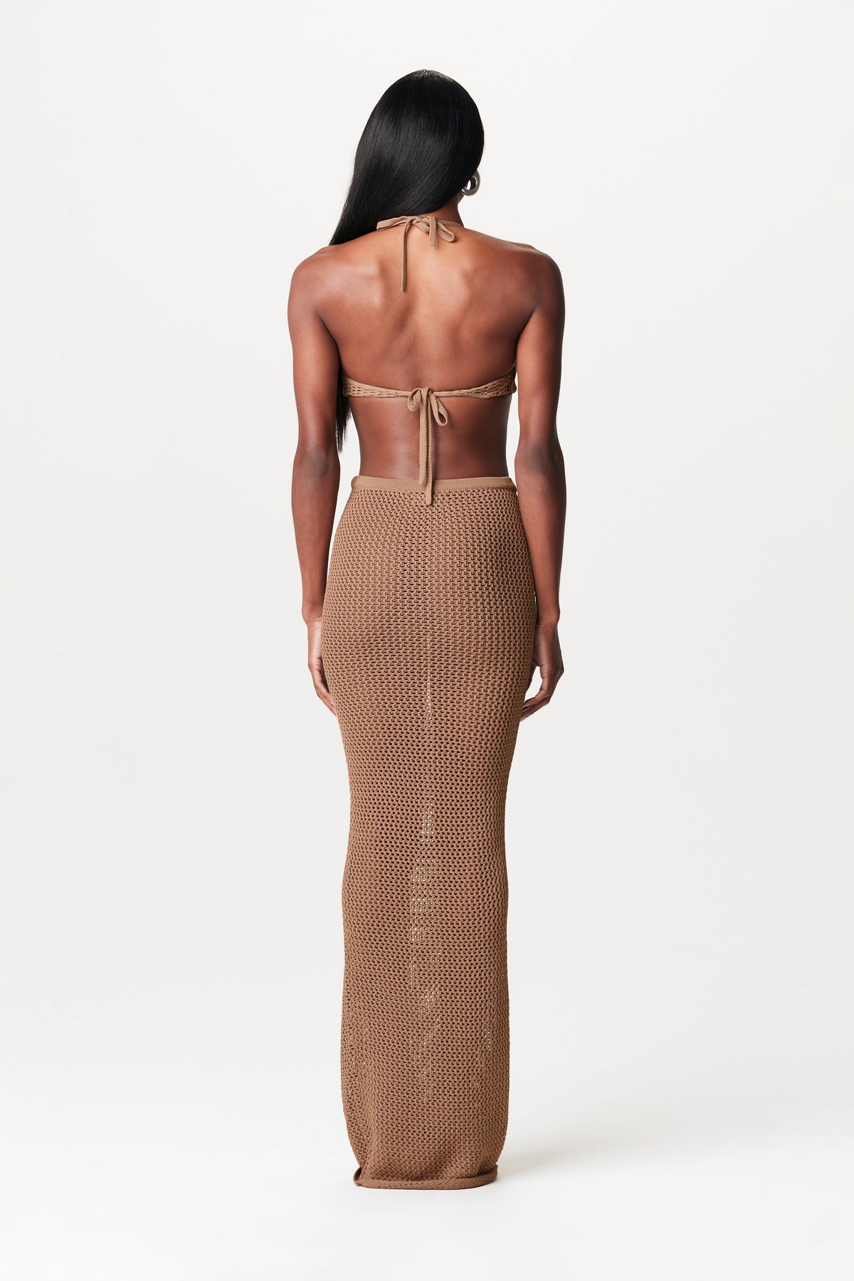 TAUPE Knit Halter Crop Top