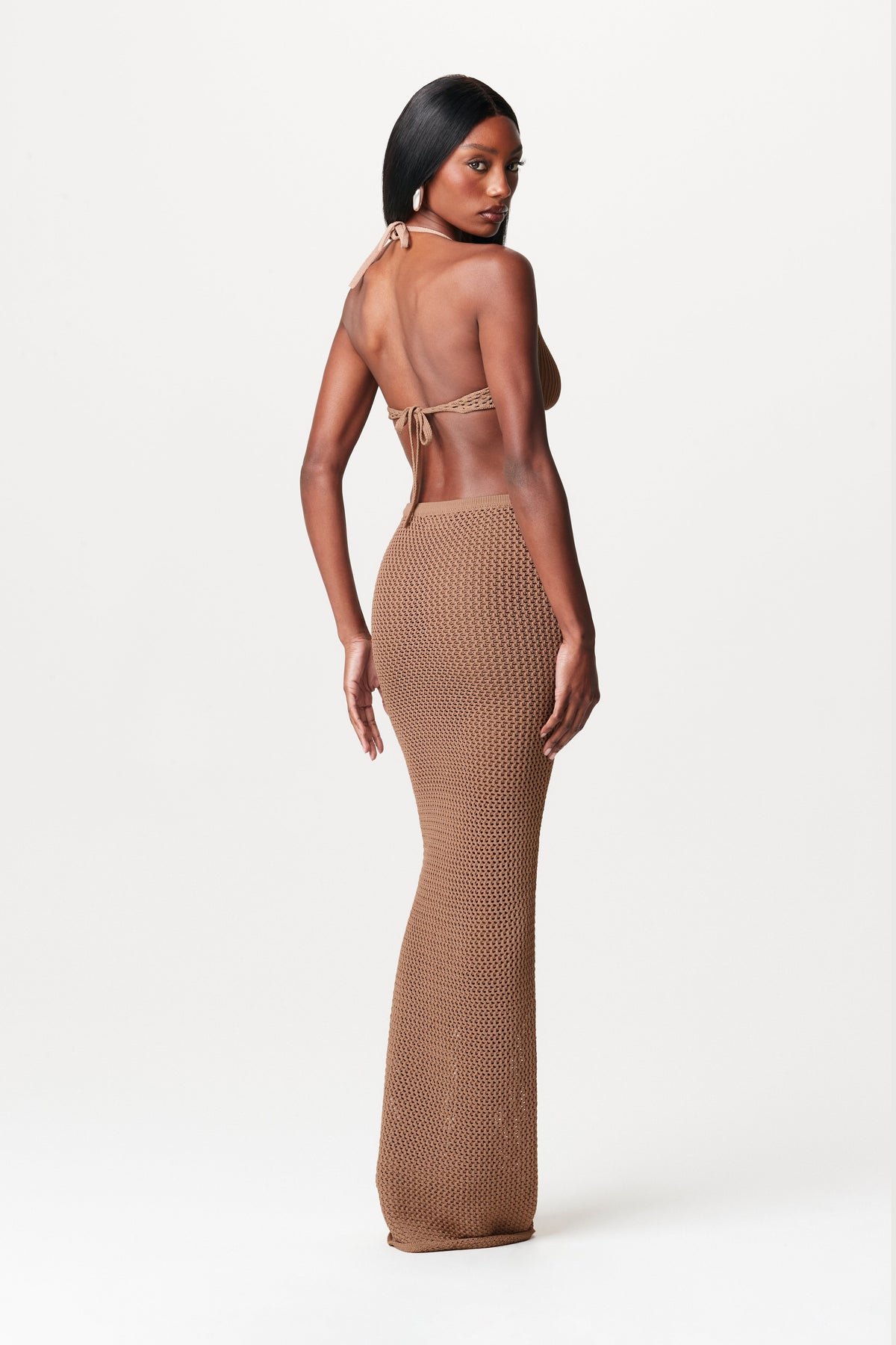 TAUPE Knit Halter Crop Top