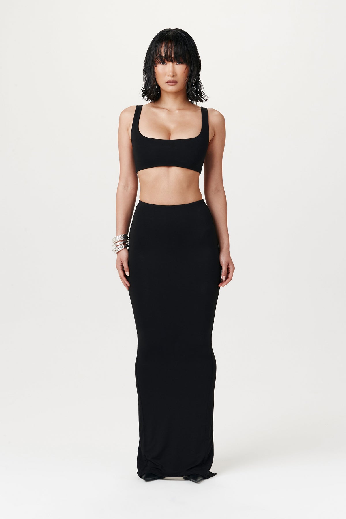 BLACK Smooth Tank Crop Top