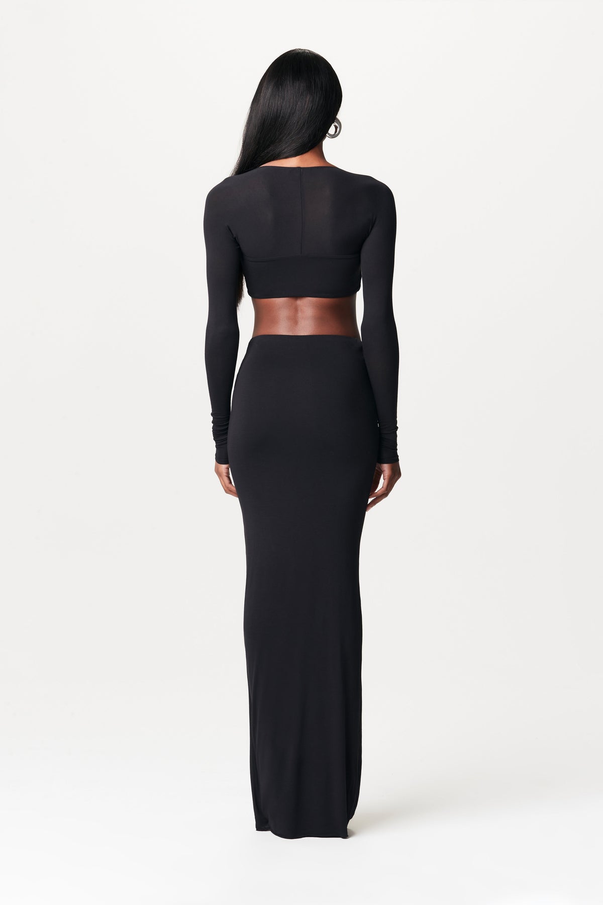 BLACK Modal Square Neck Crop Top