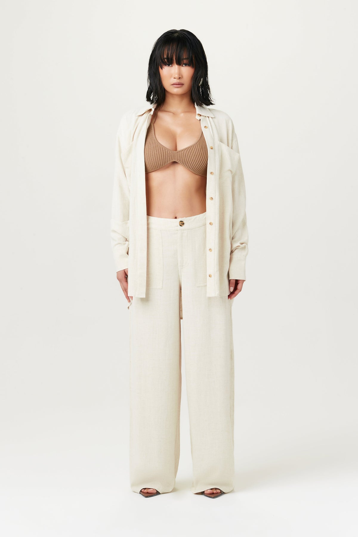 CREAM Linen Button Down Shirt