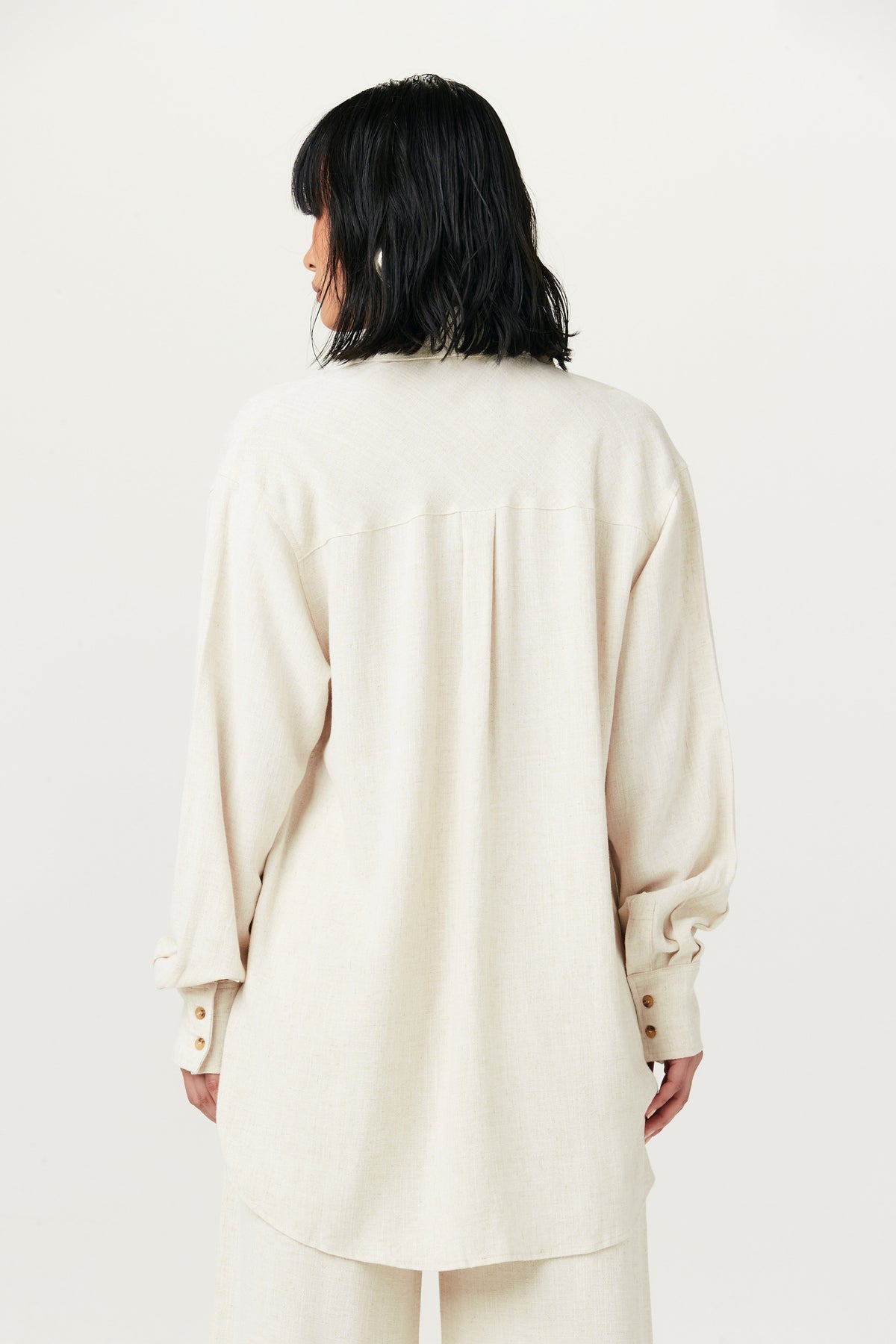 CREAM Linen Button Down Shirt