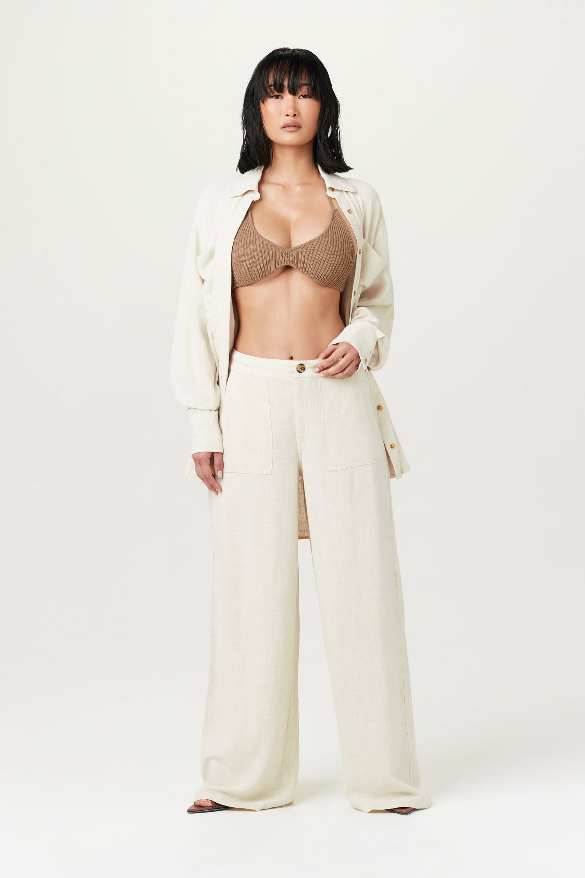 CREAM Linen Button Down Shirt