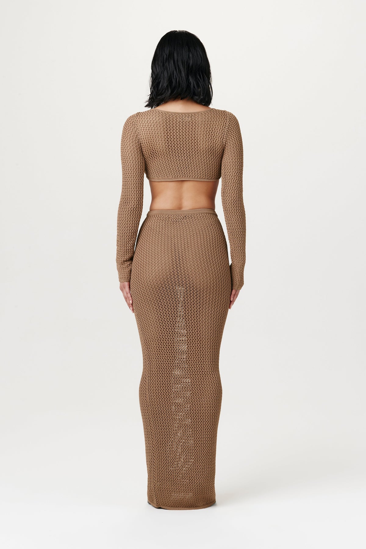 TAUPE Knit V-Neck Crop Top