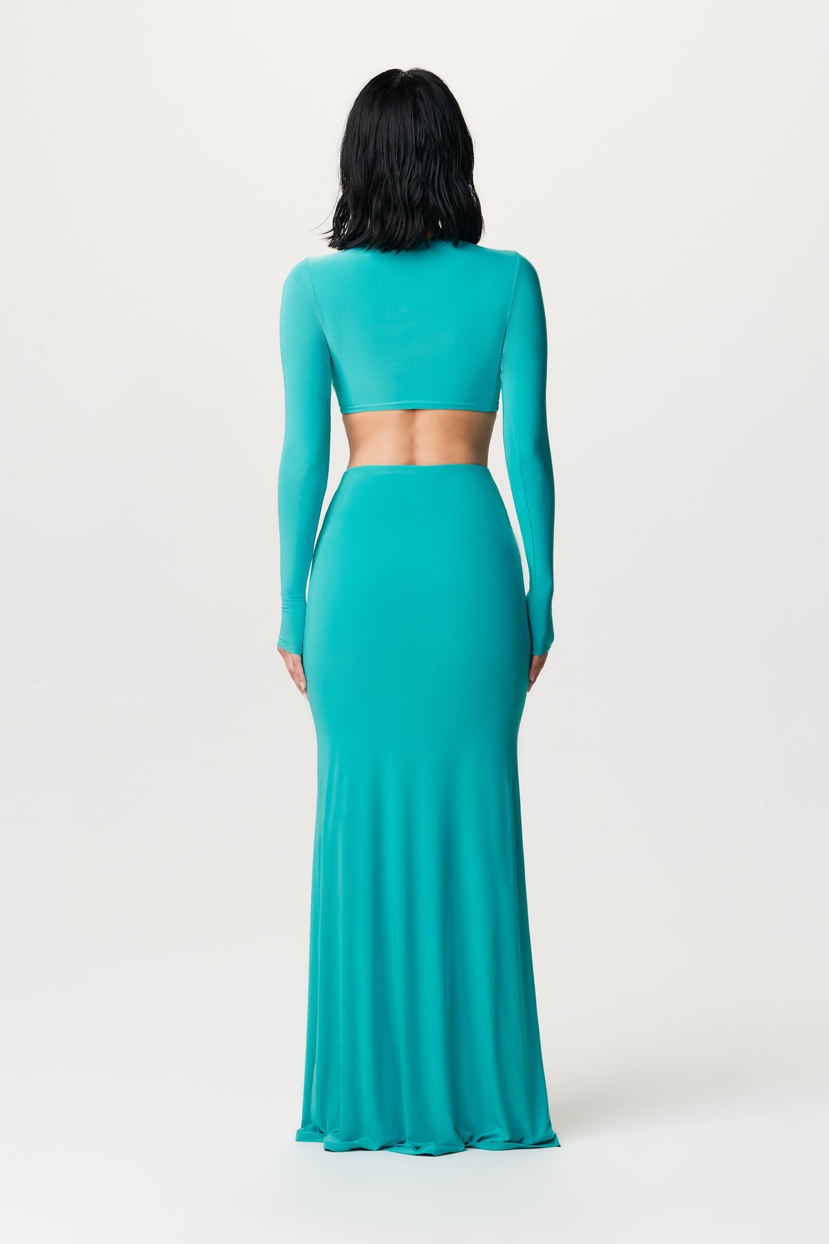 TURQUOISE Hourglass O-Ring Crop Top