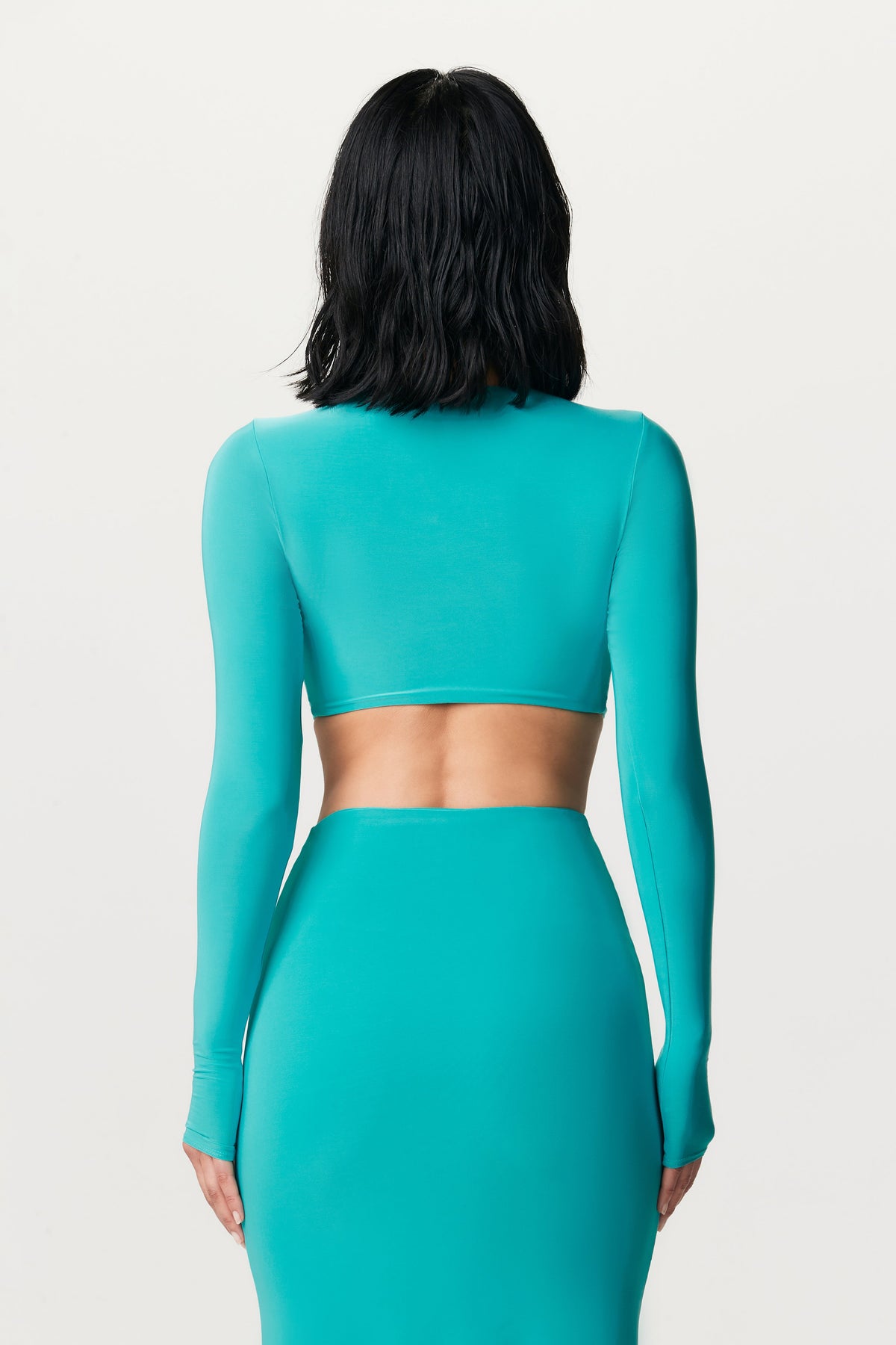 TURQUOISE Hourglass O-Ring Crop Top