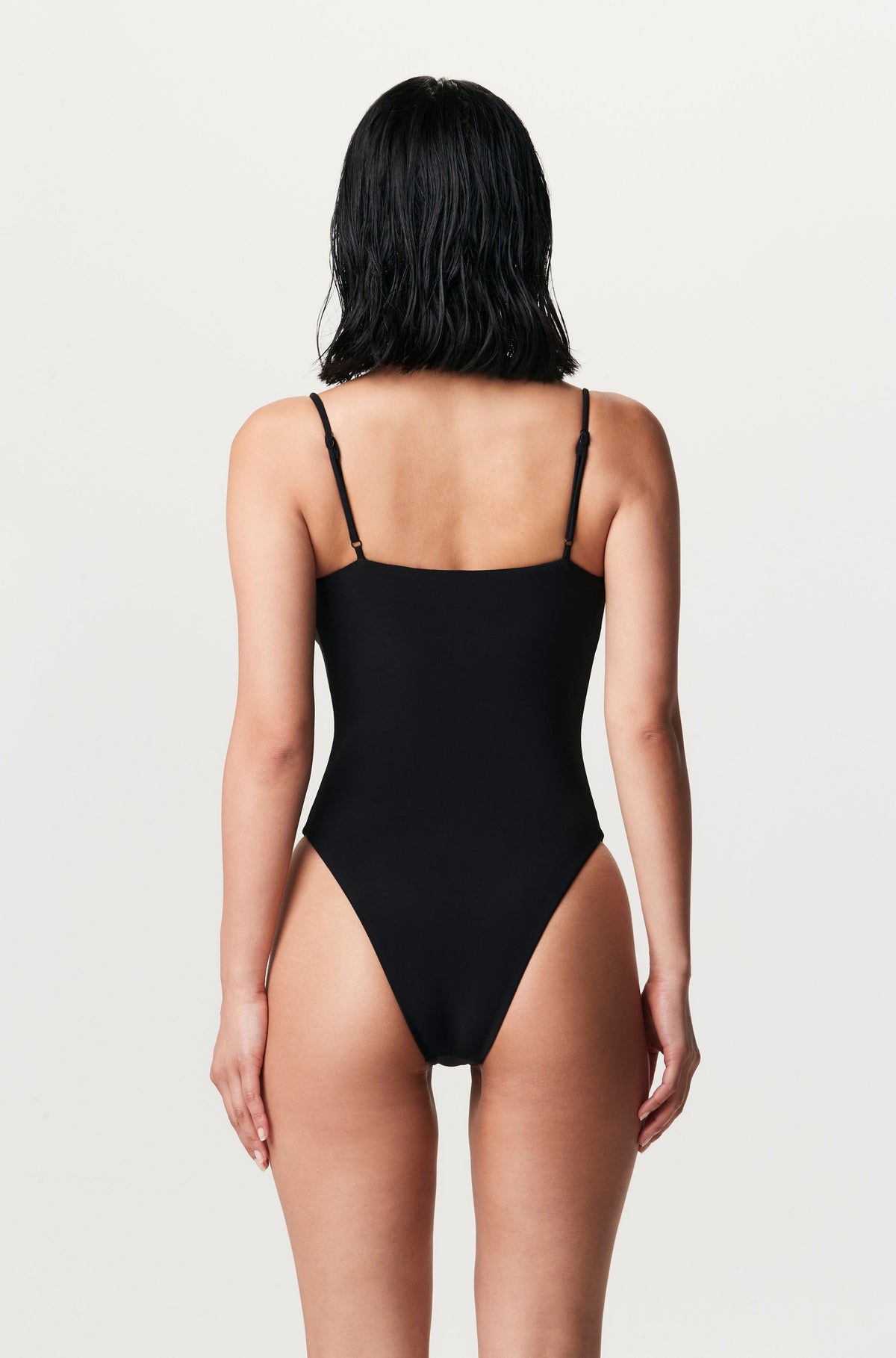 BLACK Strapped Tube One-Piece Swimsuit