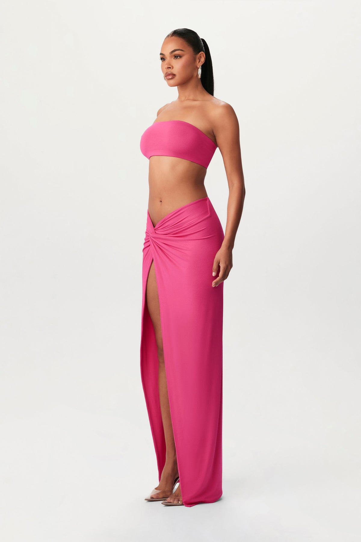Raspberry NW Bandeau Maxi Skirt Set