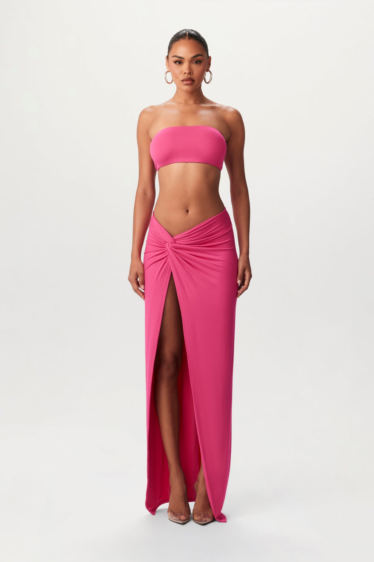 Raspberry NW Bandeau Maxi Skirt Set