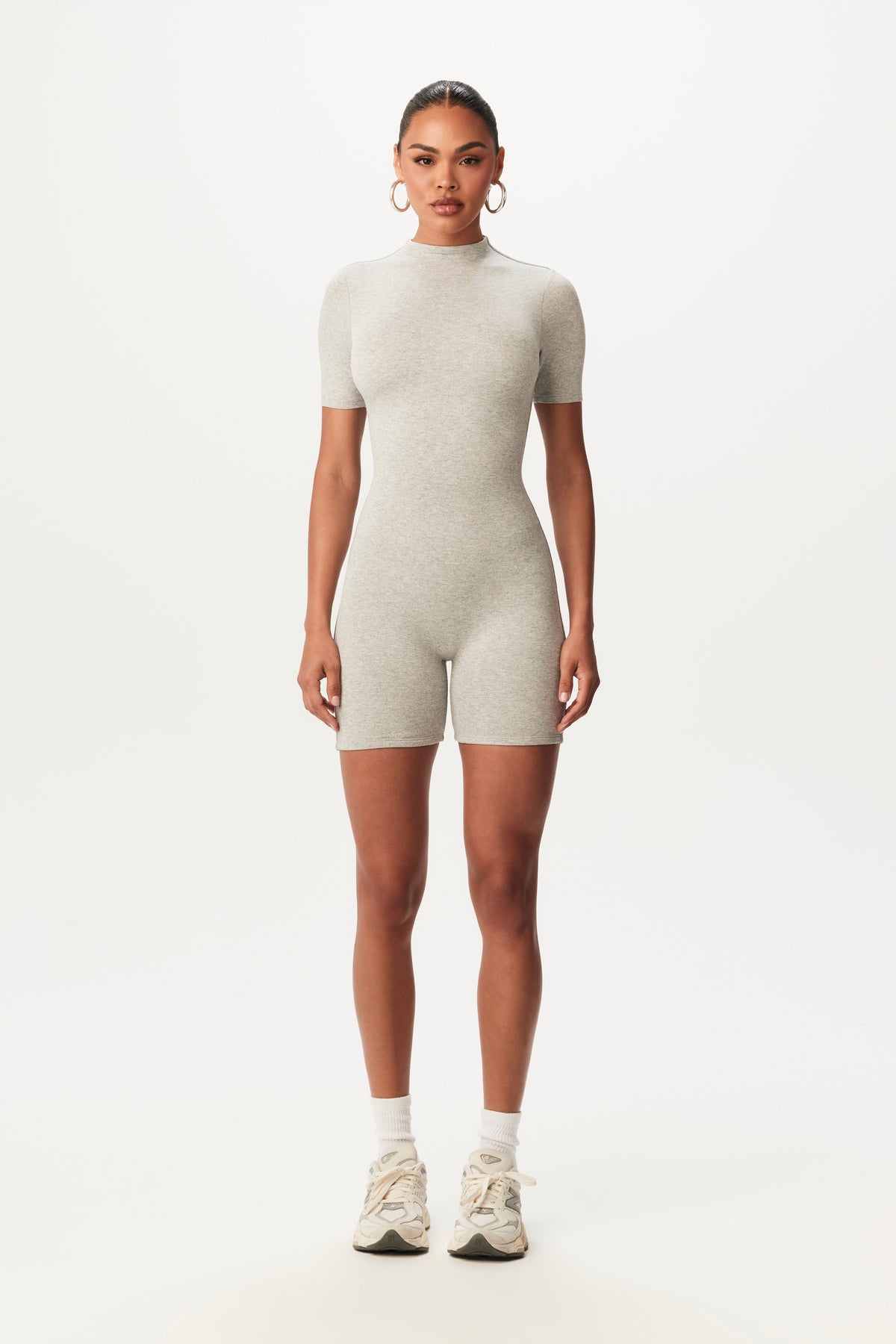 HEATHER GREY NW Short Sleeve Romper