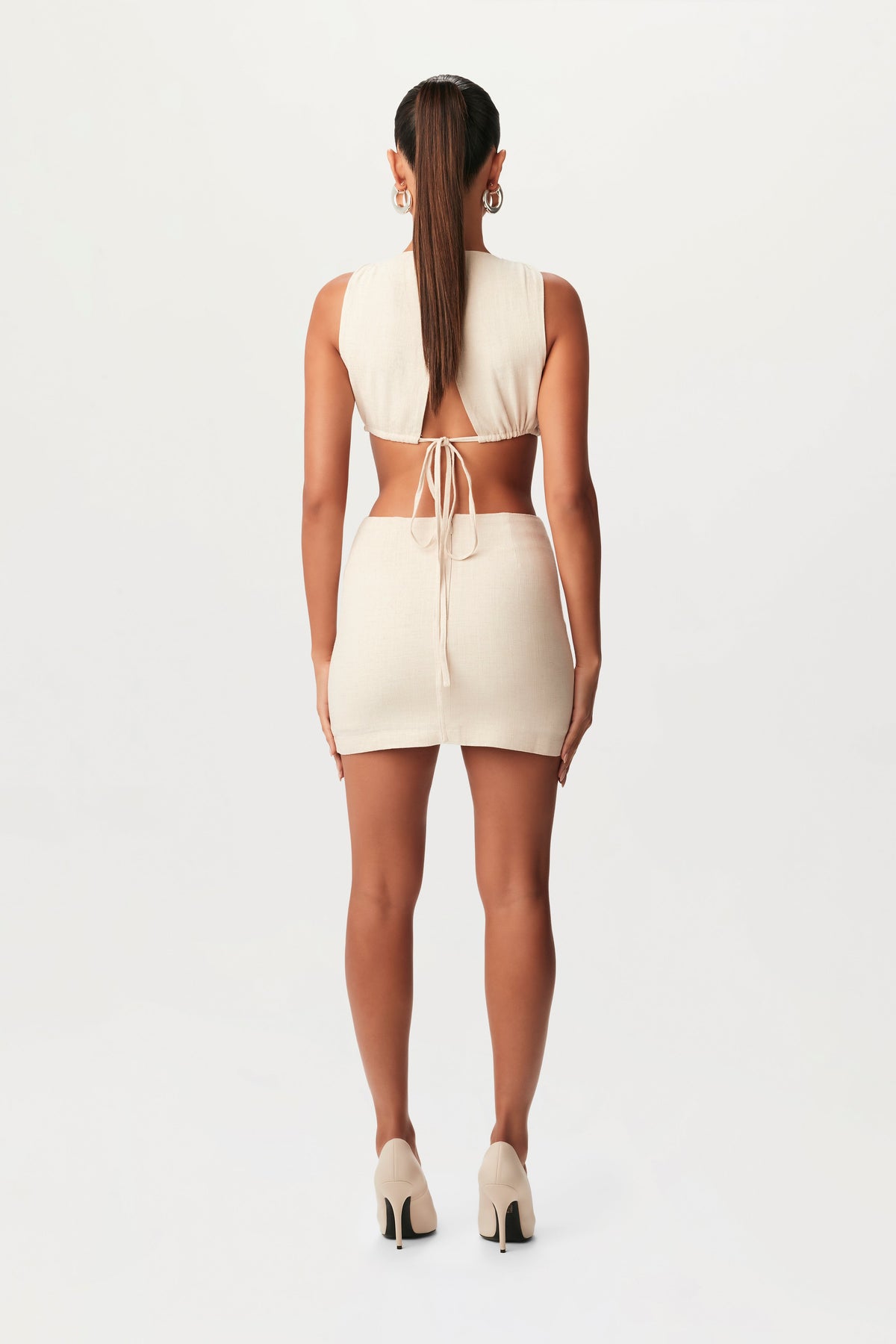 CREAM Linen High Waist Mini Skirt