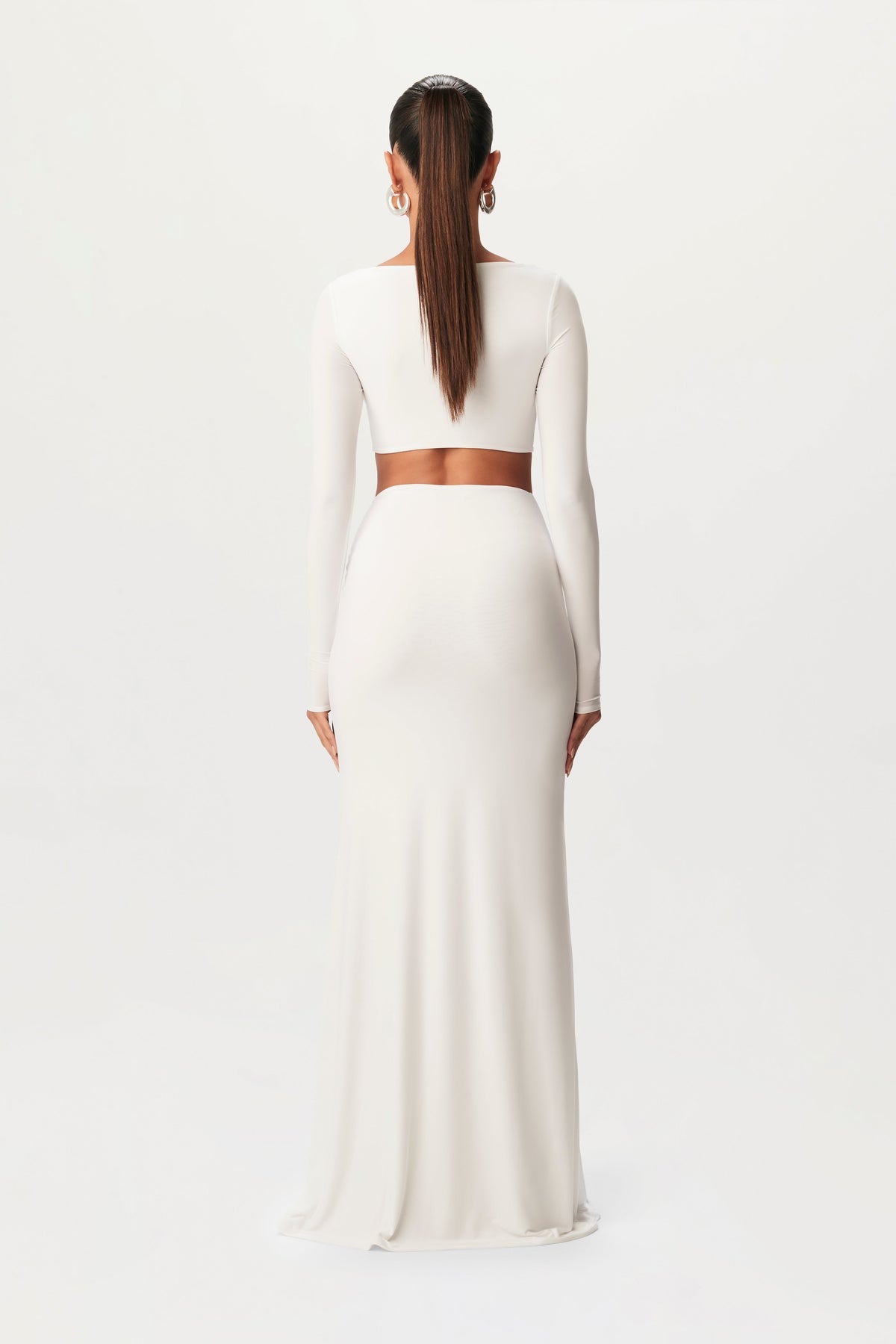 WHITE Hourglass Cut Out O-Ring Crop Top