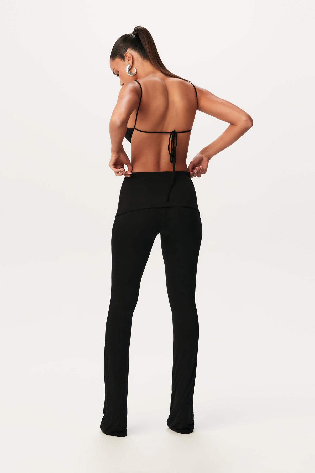 BLACK Modal Thin Strap Bandeau Top