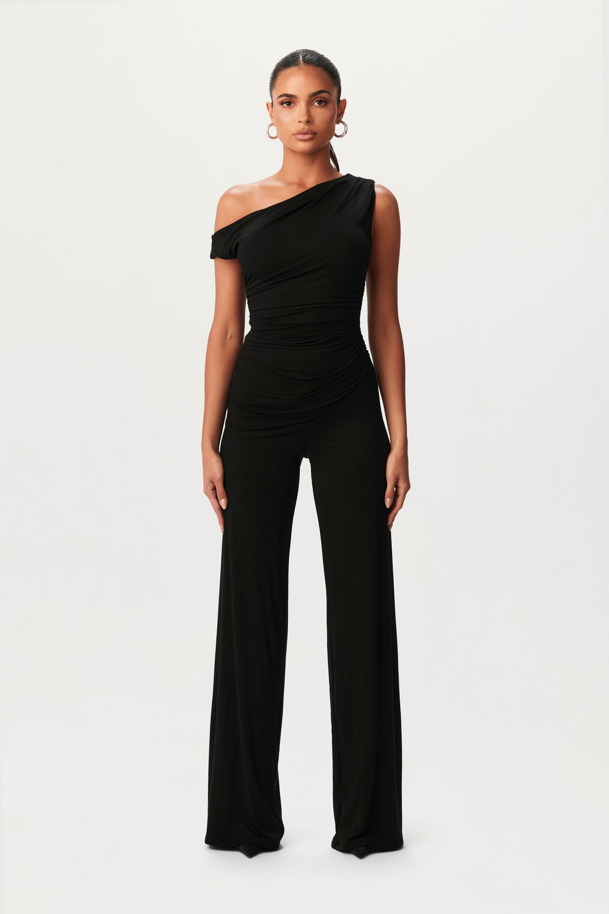 Black Smooth Wide-Leg Pant