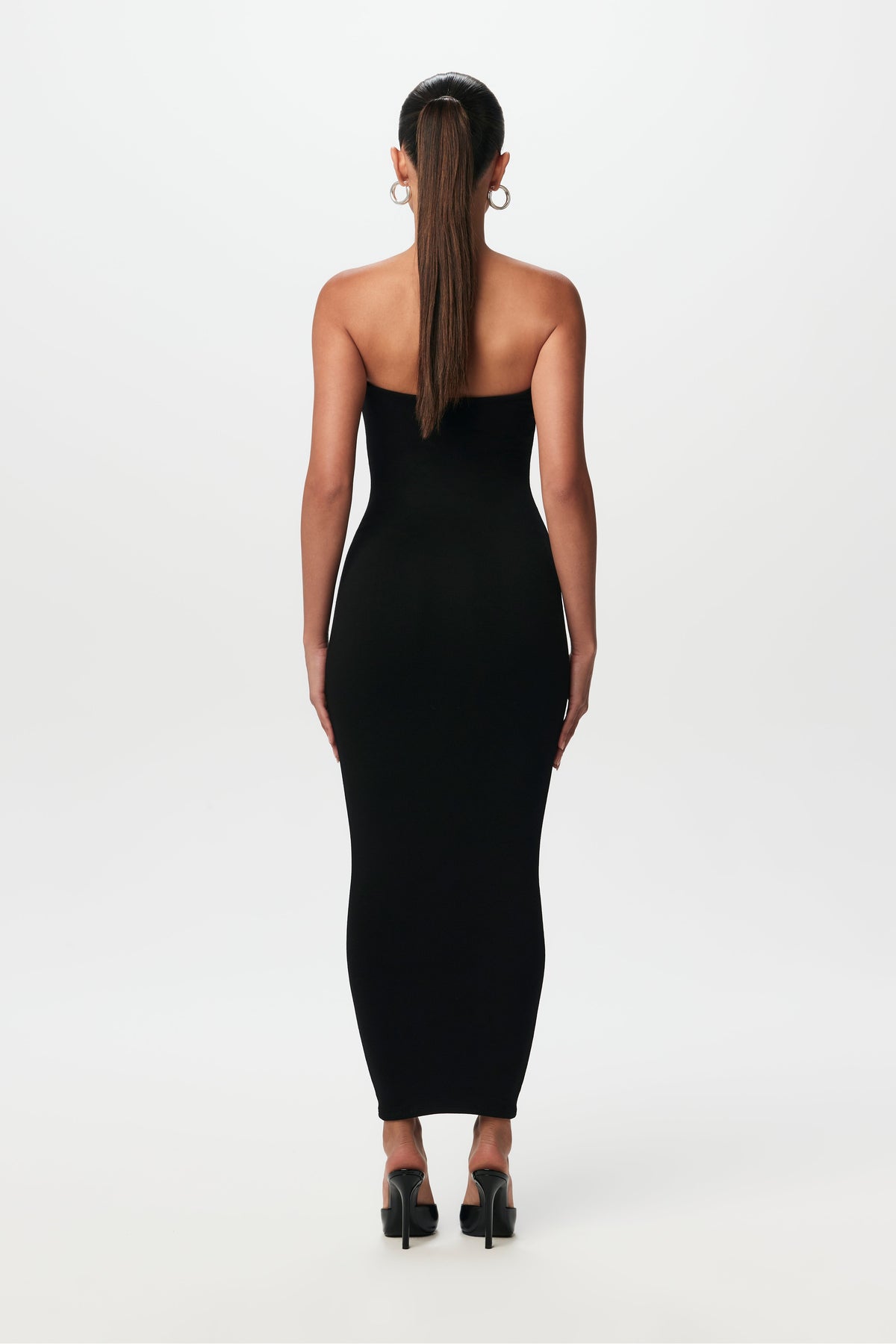 BLACK NW Tube Midi Dress