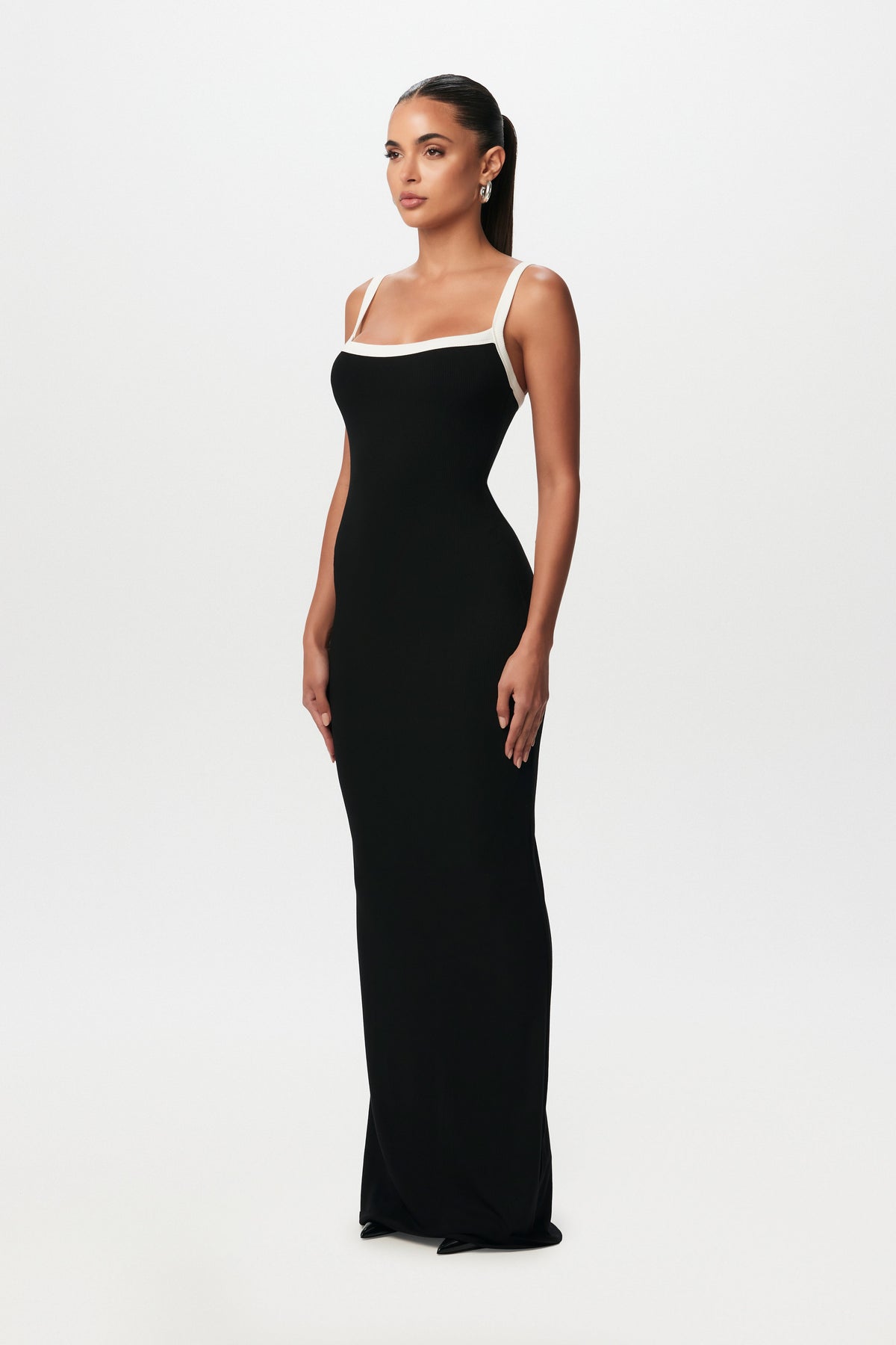 Black Micro Ribbed Tank Maxi Dress