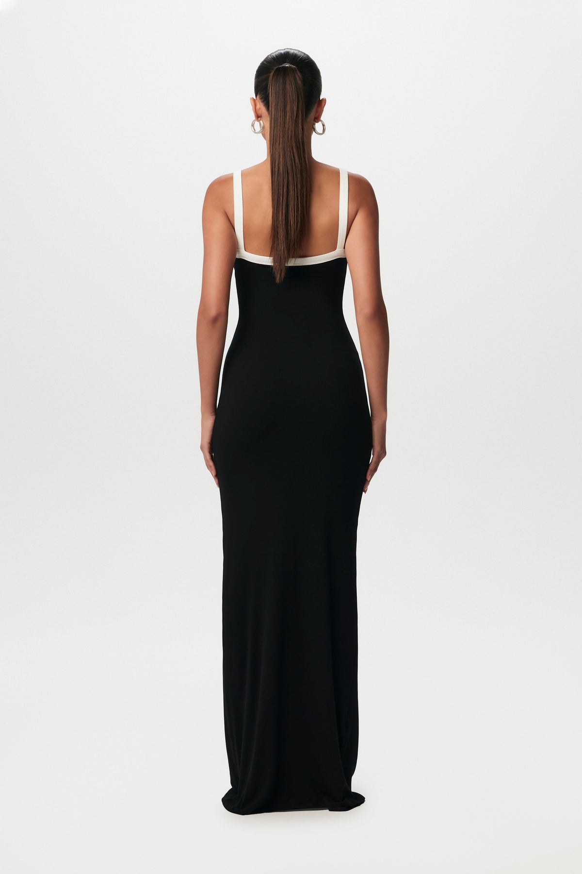 Black Micro Ribbed Tank Maxi Dress