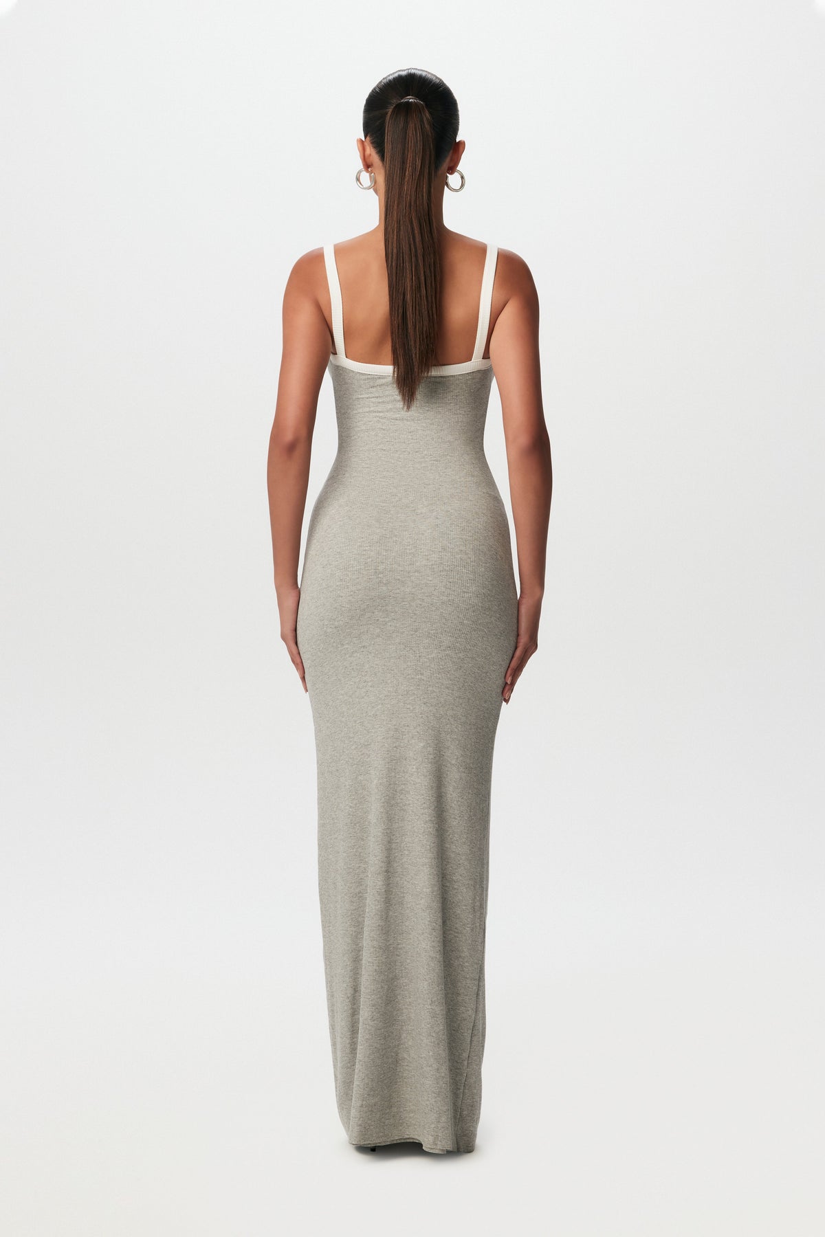 Heather Grey Micro Ribbed Tank Maxi Dress