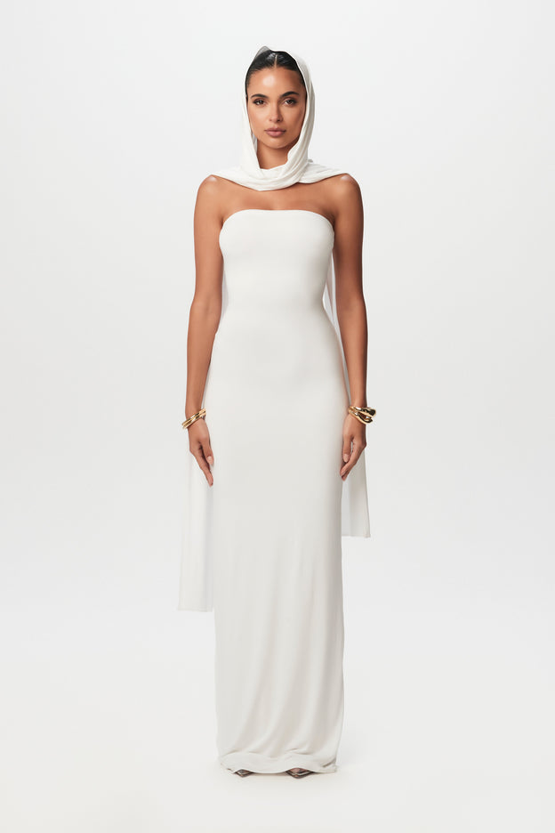 Smooth Scarf Tube Maxi Dress