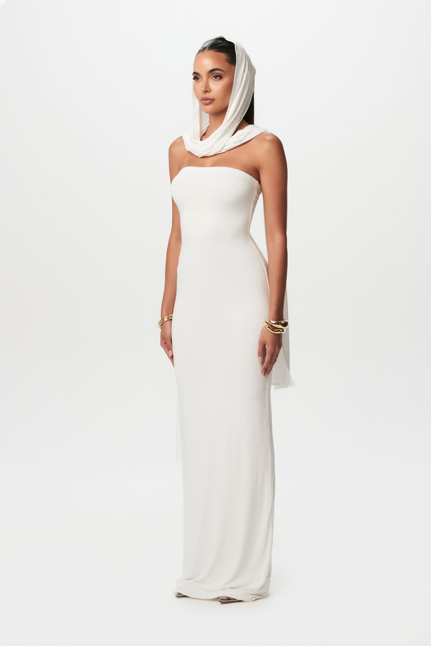 Smooth Scarf Tube Maxi Dress