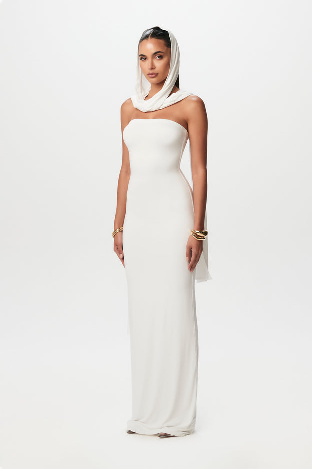 Smooth Scarf Tube Maxi Dress