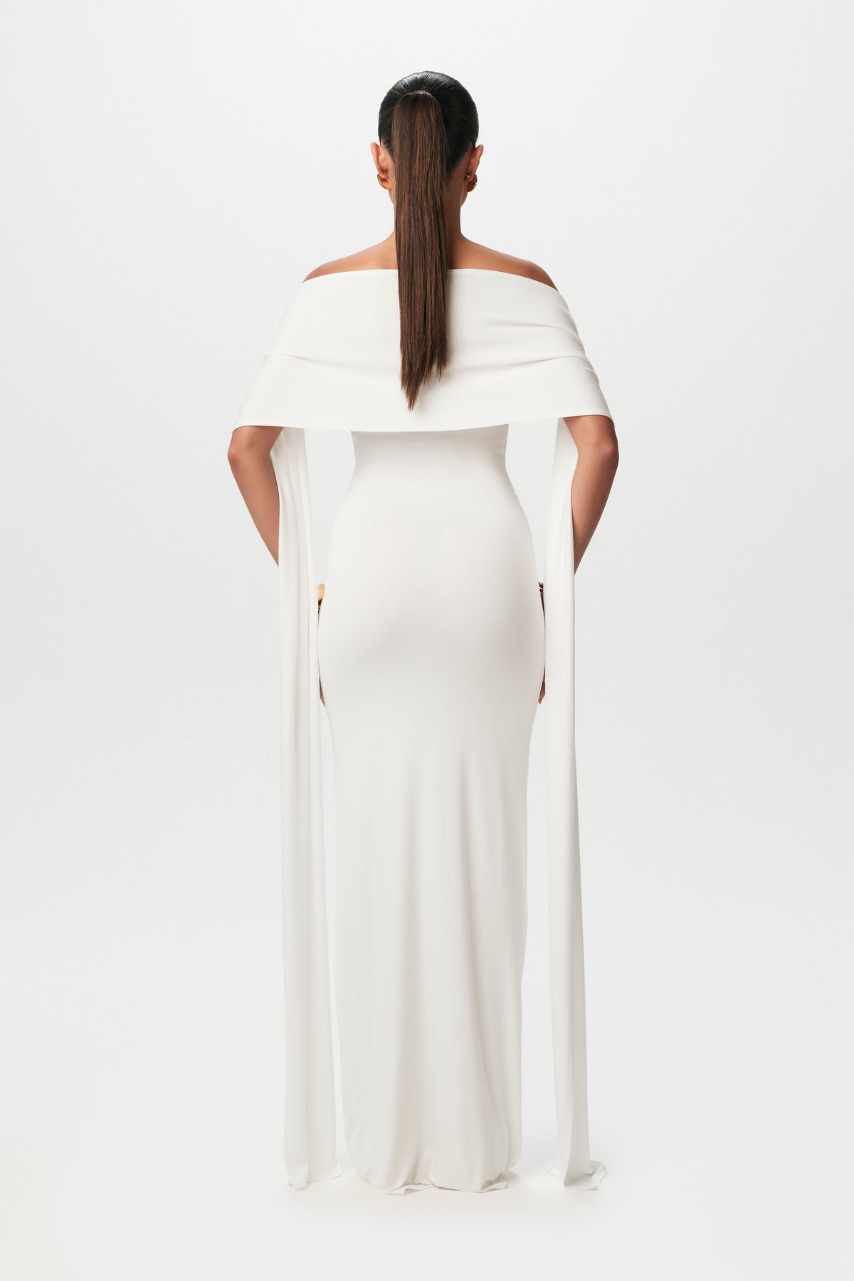 White Smooth Scarf Tube Maxi Dress