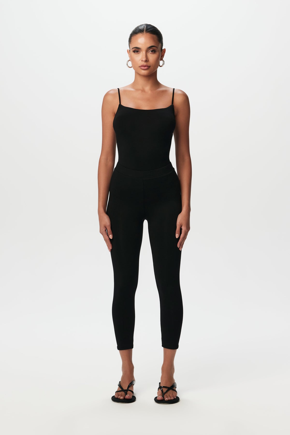 Black Smooth Spaghetti Strap Top