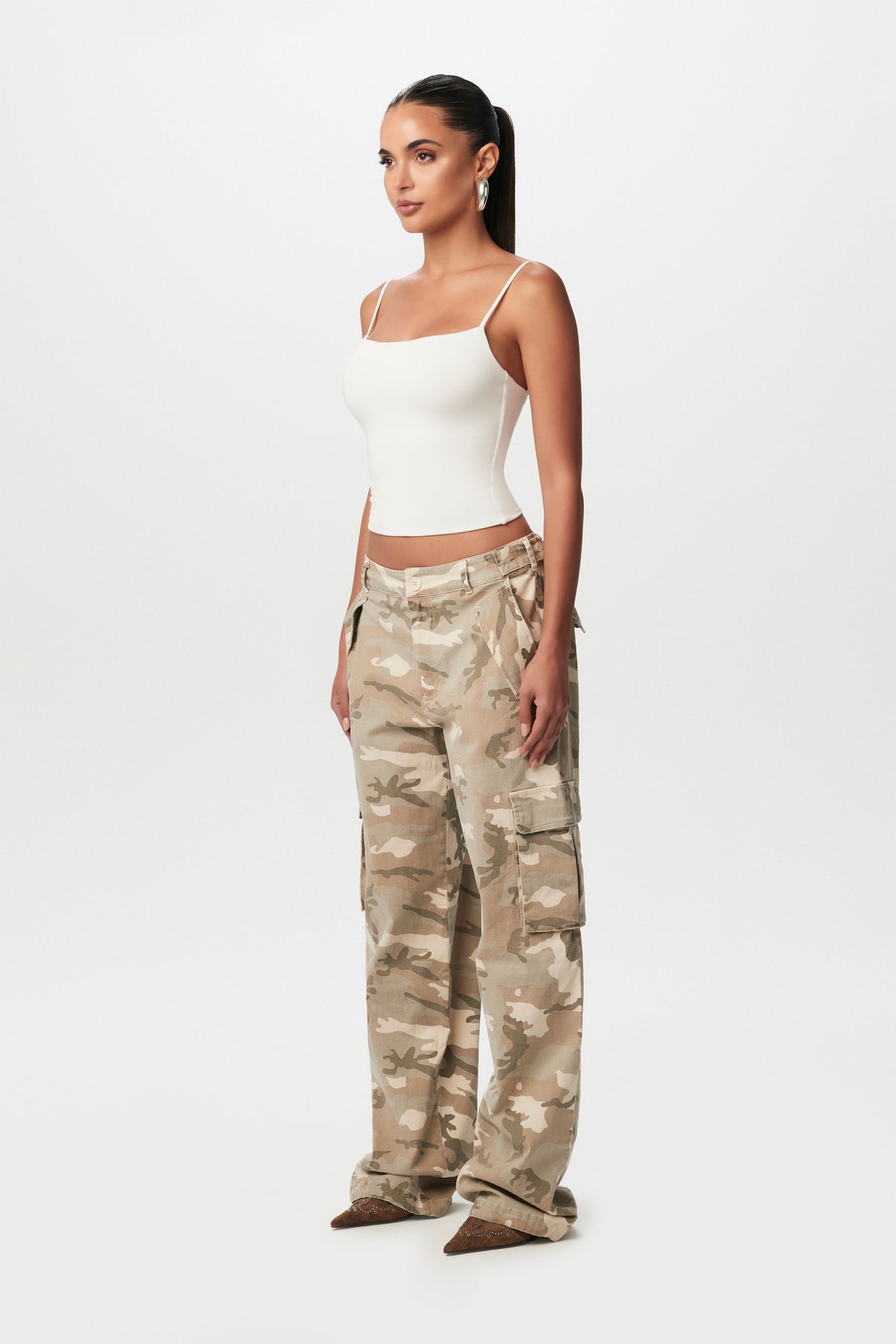 White Smooth Spaghetti Strap Top