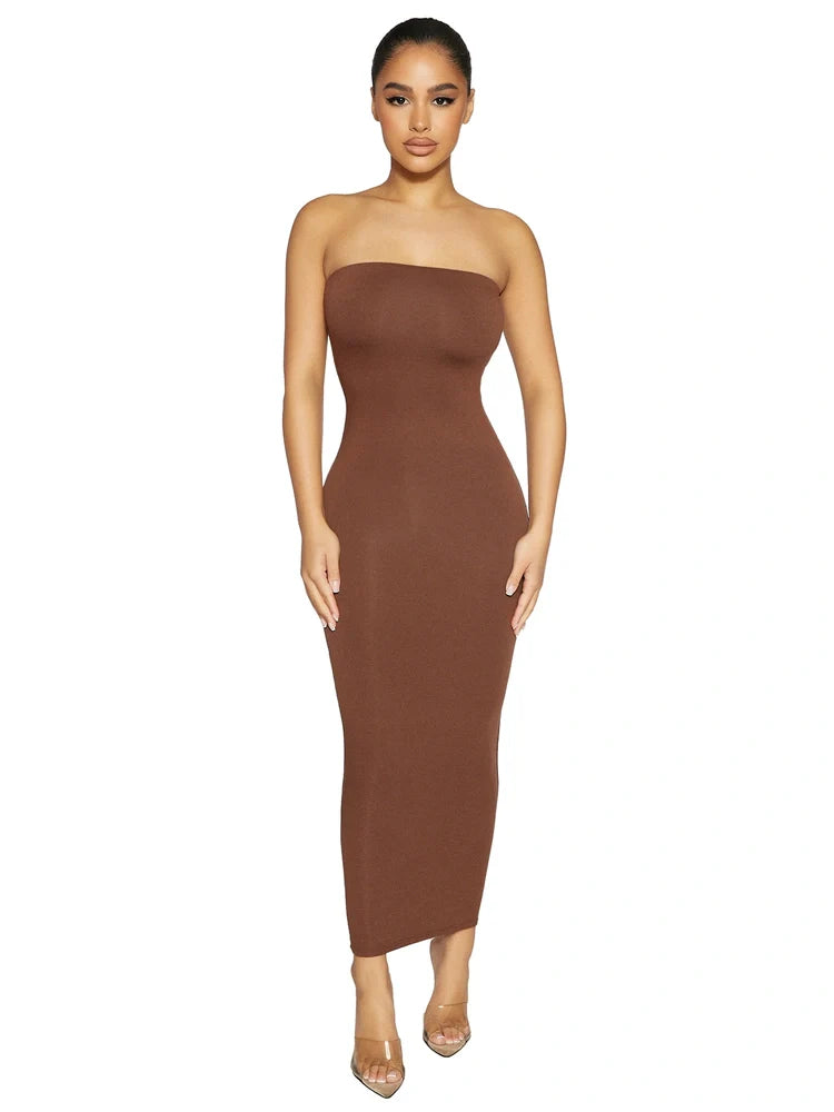 CHOCOLATE NW Tube Midi Dress