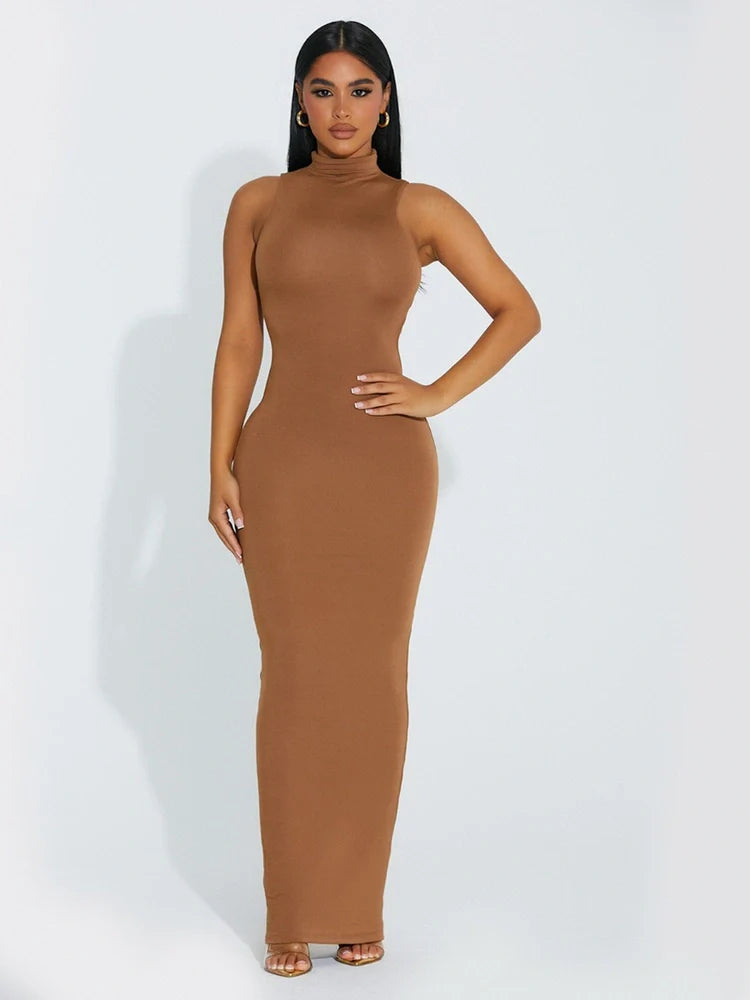 BROWN SUGAR Modal Sleeveless Maxi Dress
